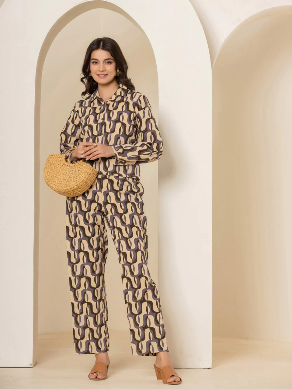 Abstract Caramel Plum Dream Shirt - Image 11