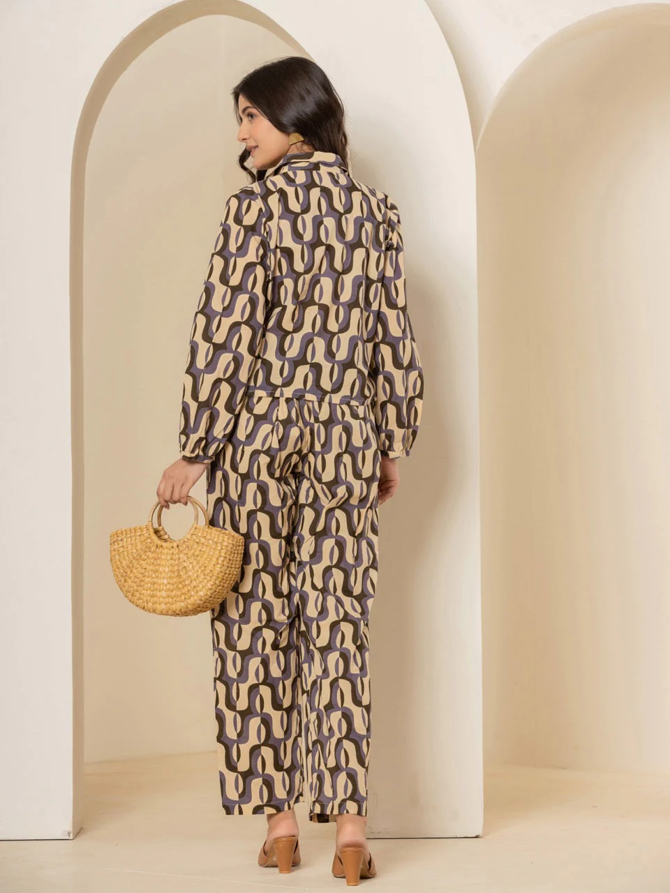 Abstract Caramel Plum Dream Shirt - Image 3