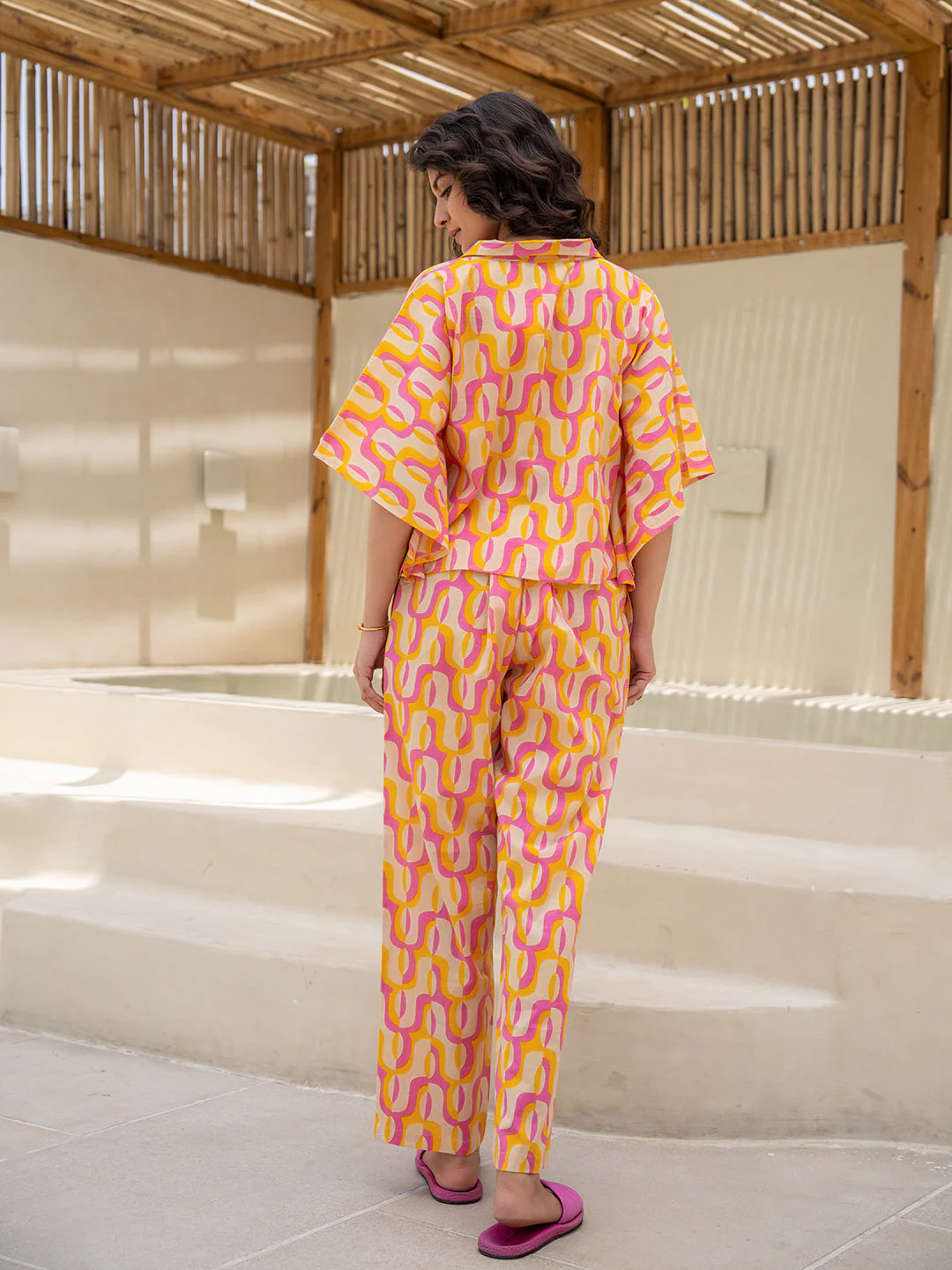 Abstract Lemon Candy Kaftan Top - Image 8