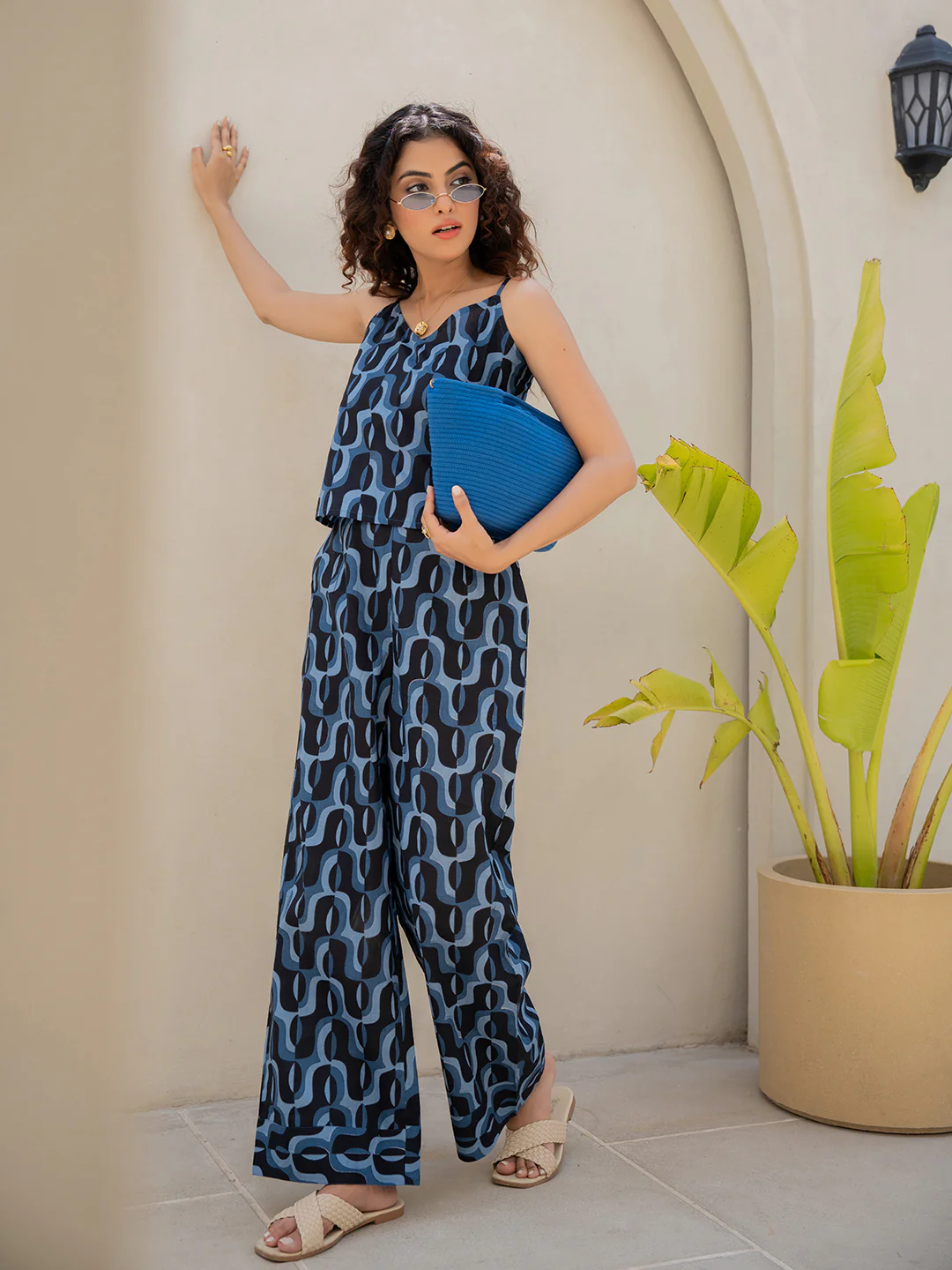 Abstract Navy Nirvana Blue Co-Ord Set - Image 4