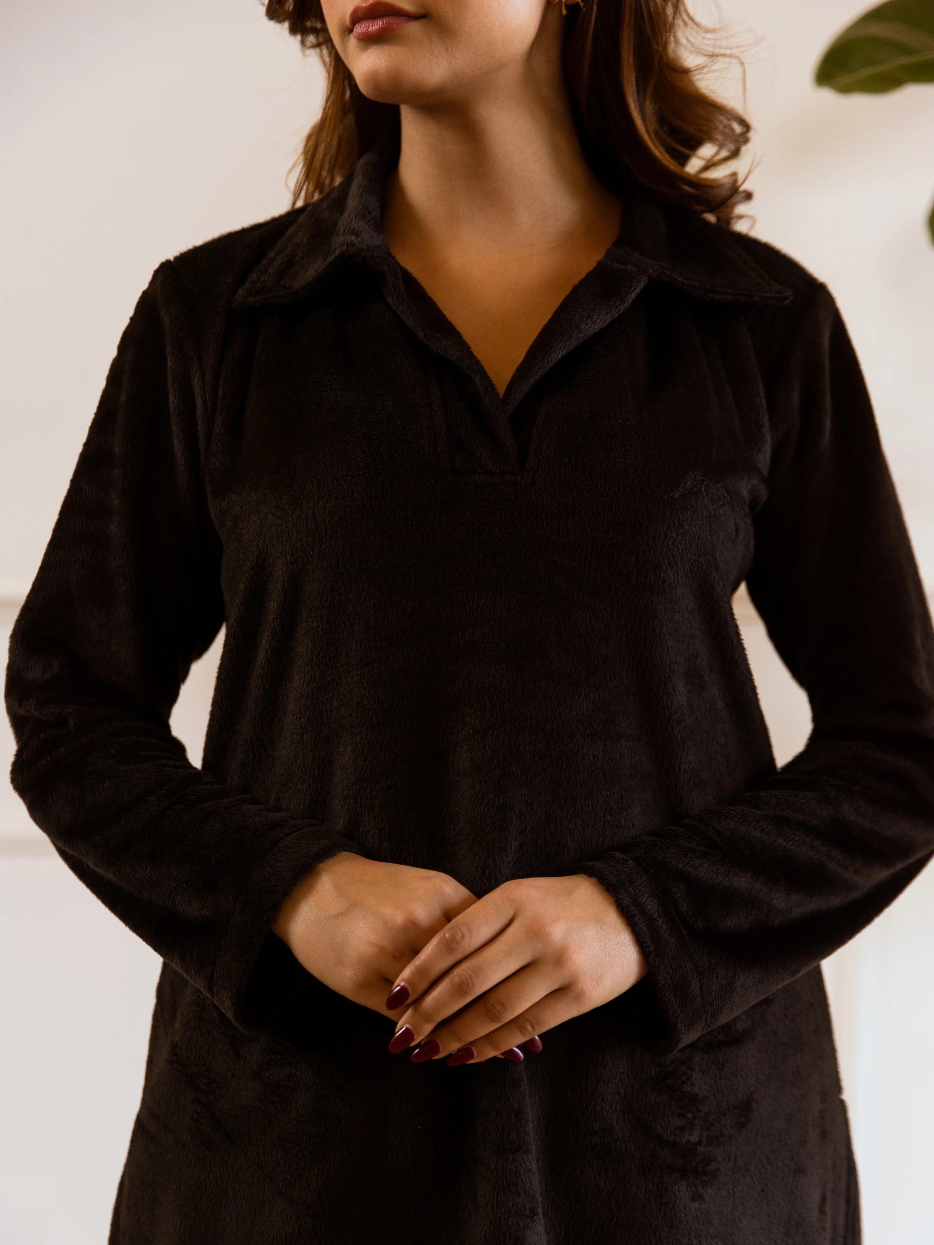 Black Super Soft Woollen Collar Set - Image 2