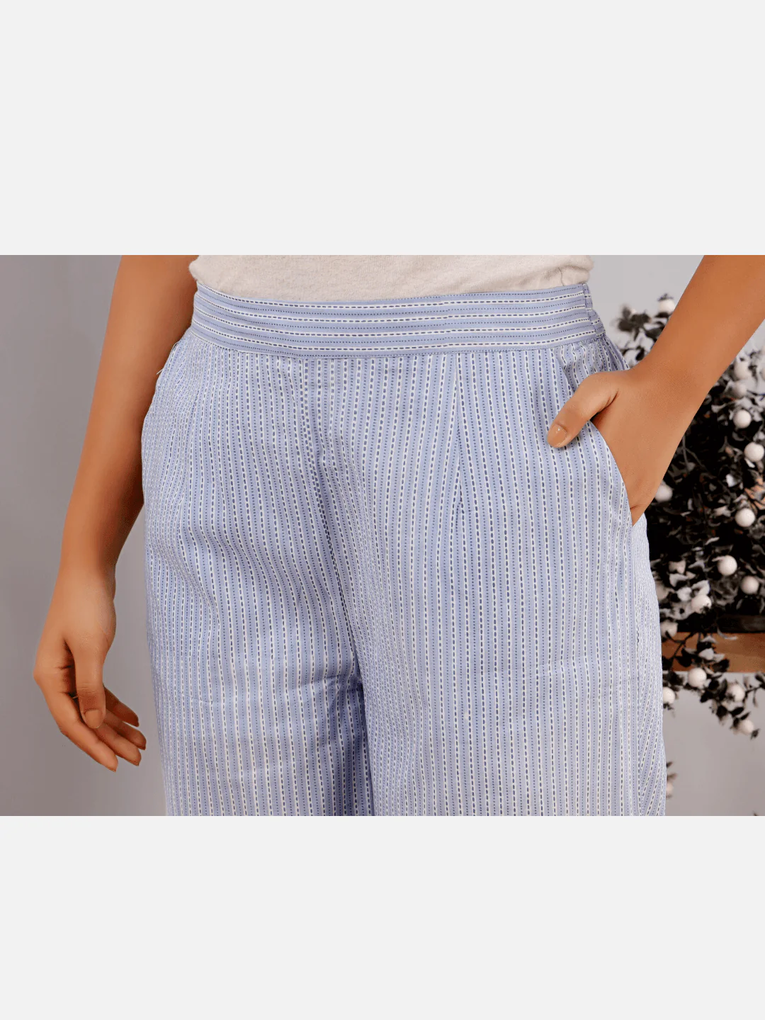 Blue Printed Palazzo - Image 2