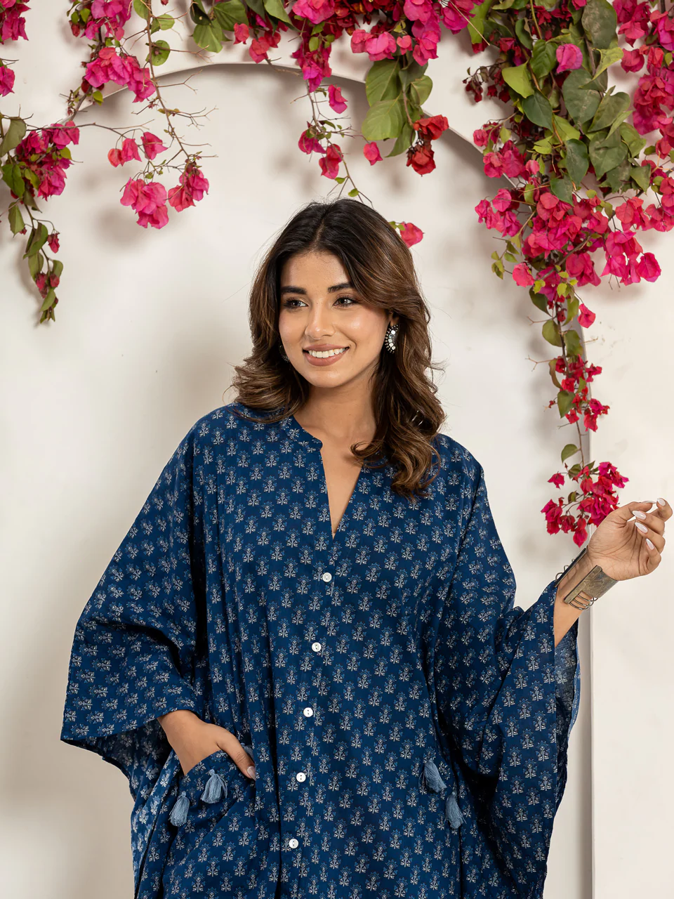 Blue raven Pure Cotton kaftan shirt dress - Image 4