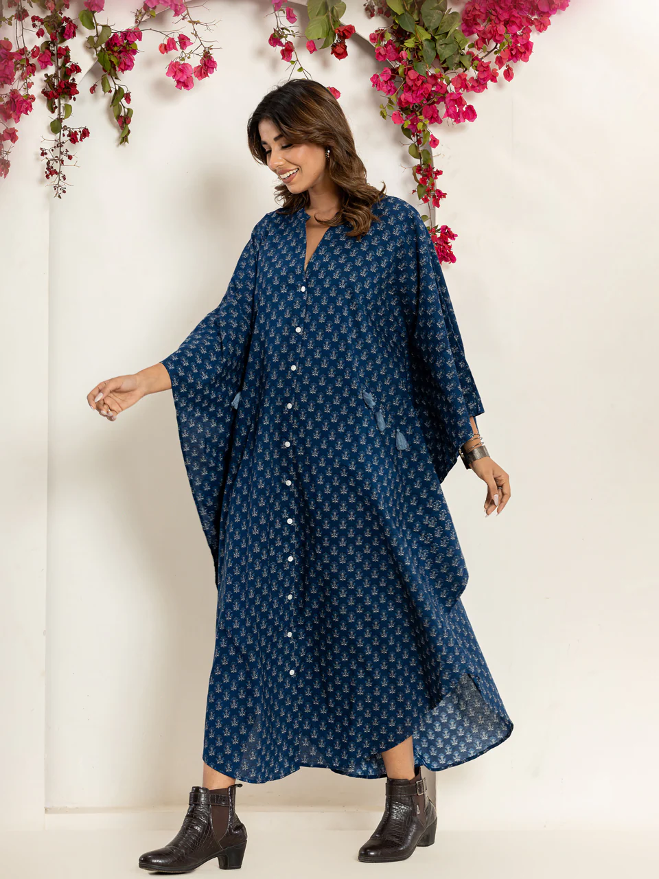 Blue raven Pure Cotton kaftan shirt dress - Image 5