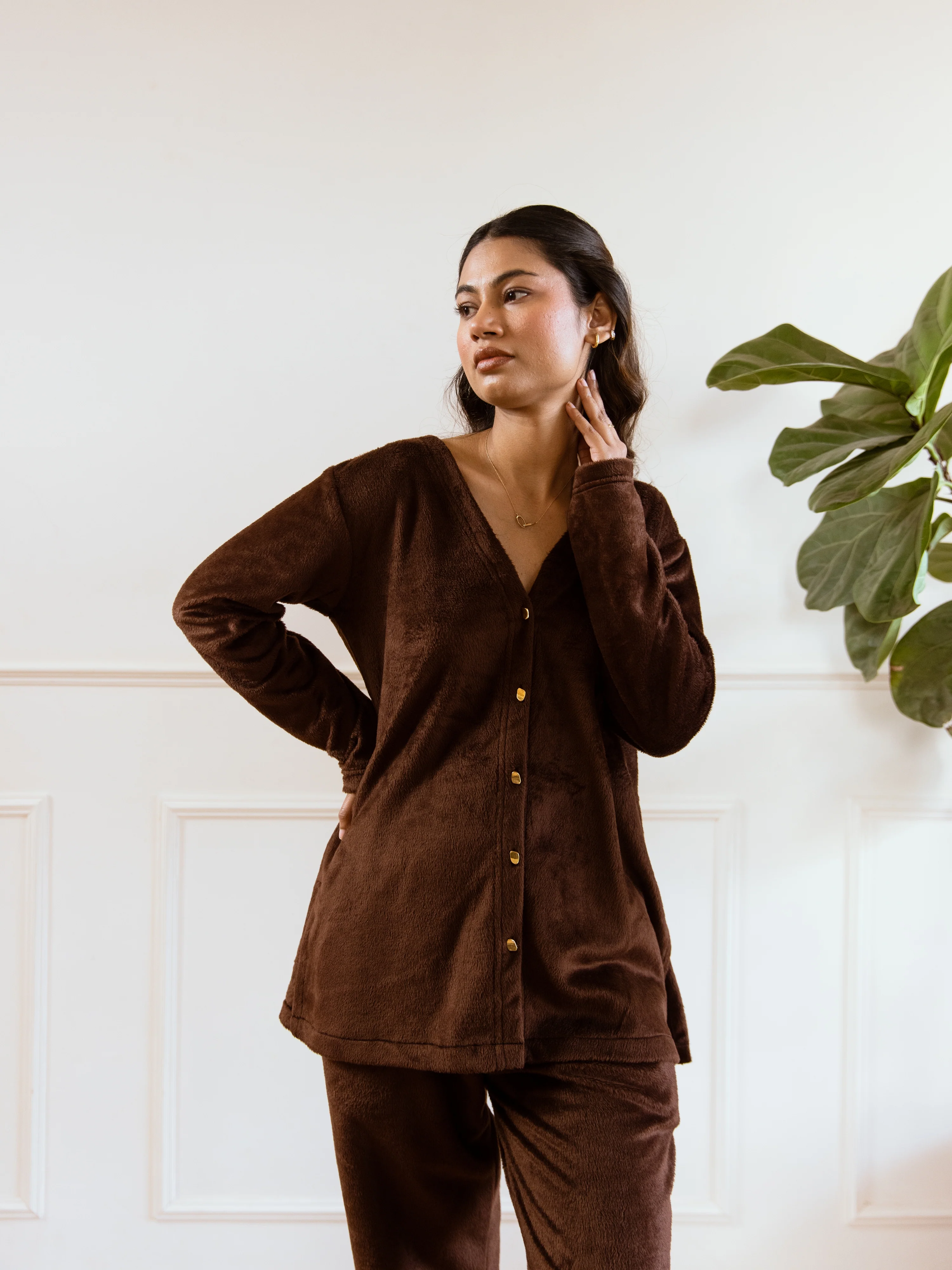 Brown Super Soft Woollen Cardigan Set - Image 12