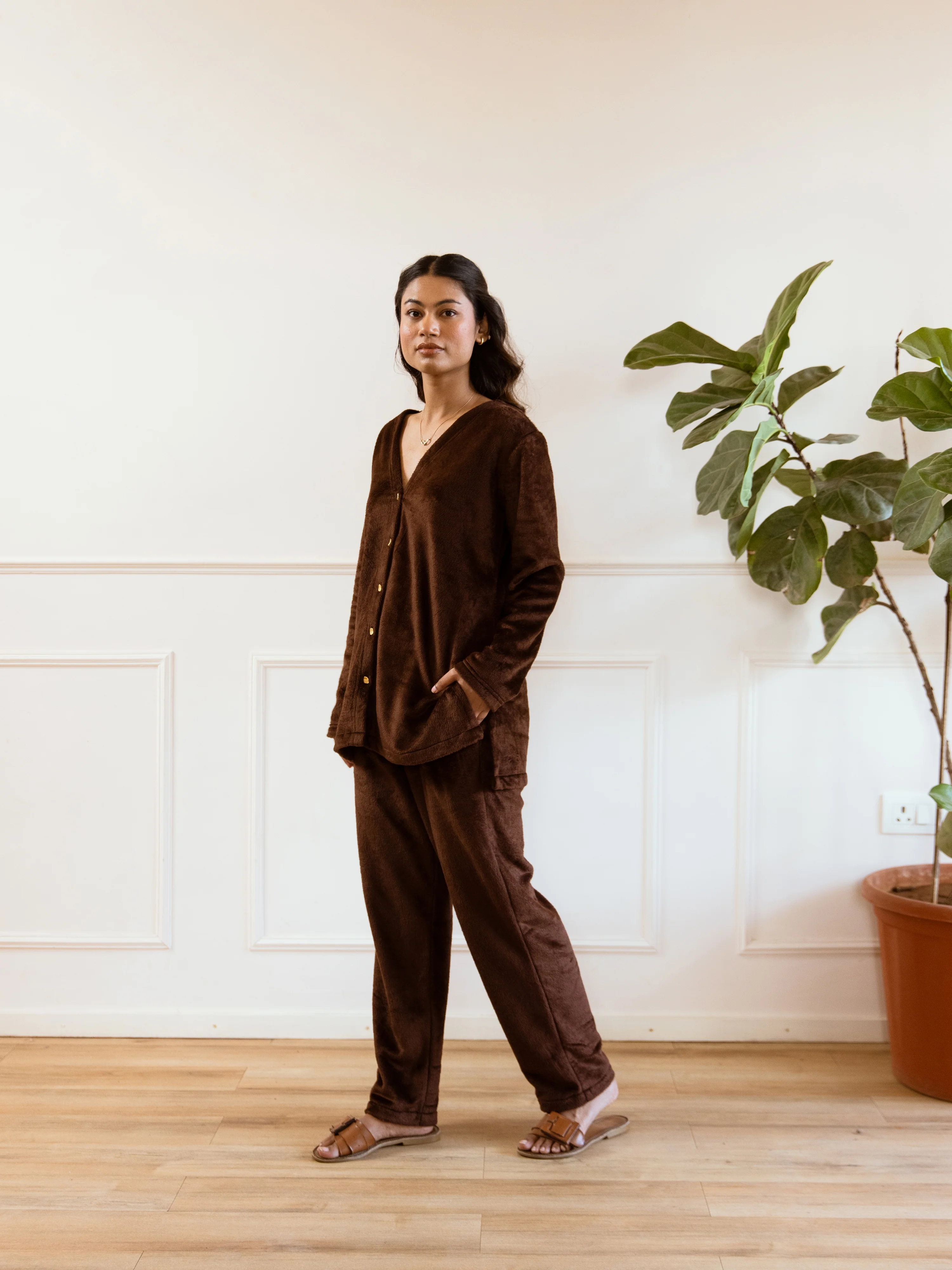 Brown Super Soft Woollen Cardigan Set - Image 5