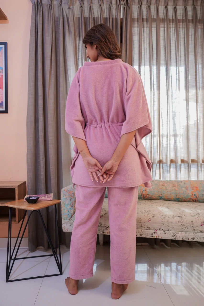 Candy Pink Super Soft Woollen Kaftan Set - Image 10