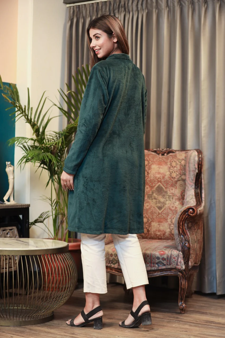 Casual Comfy super soft Emerald Green Woollen Shrug - Image 3