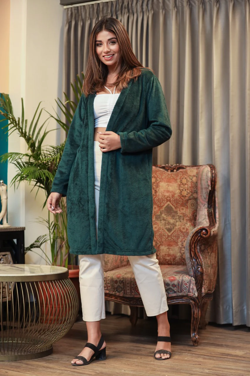 Casual Comfy super soft Emerald Green Woollen Shrug - Image 6