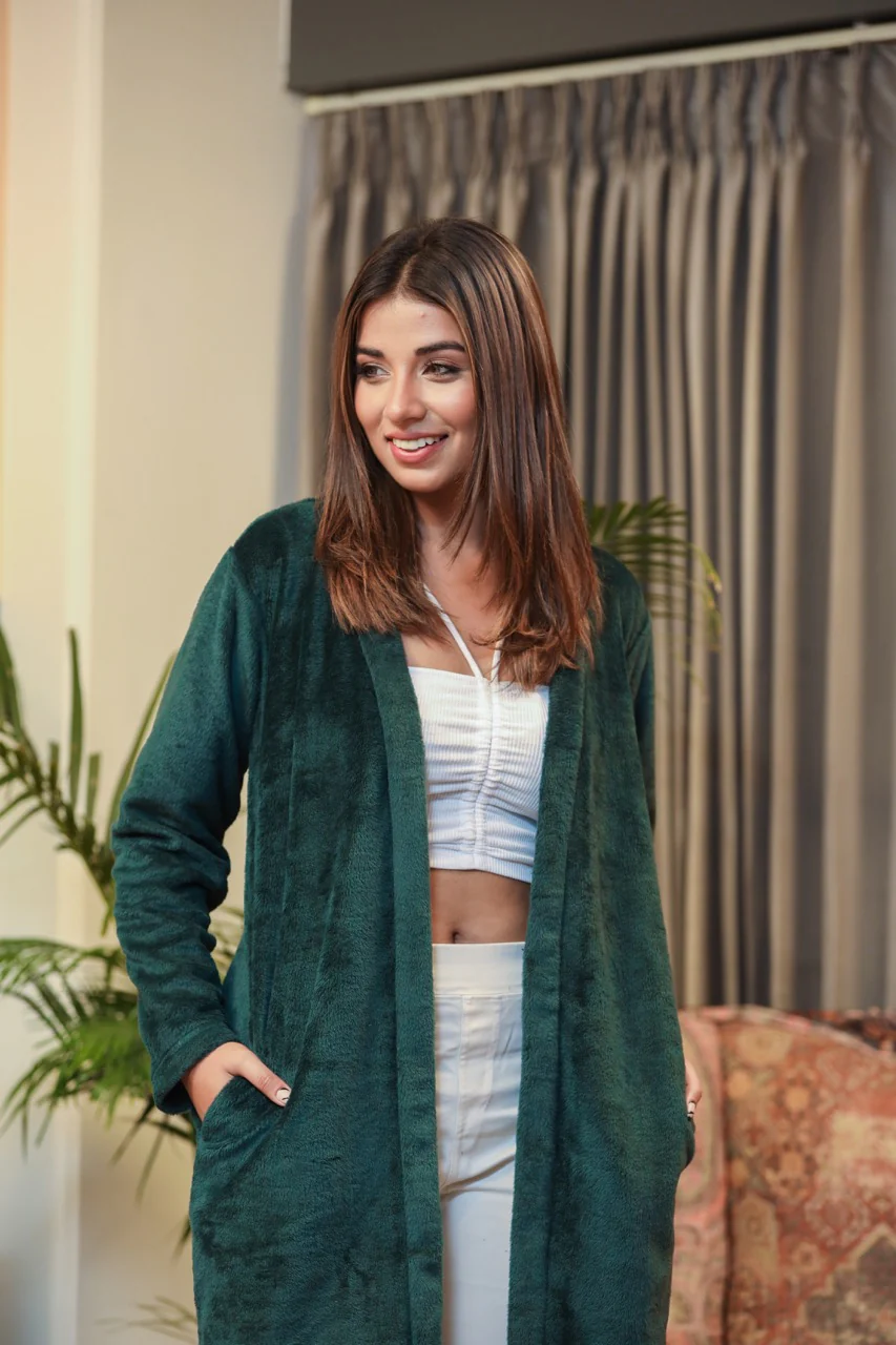 Casual Comfy super soft Emerald Green Woollen Shrug - Image 9