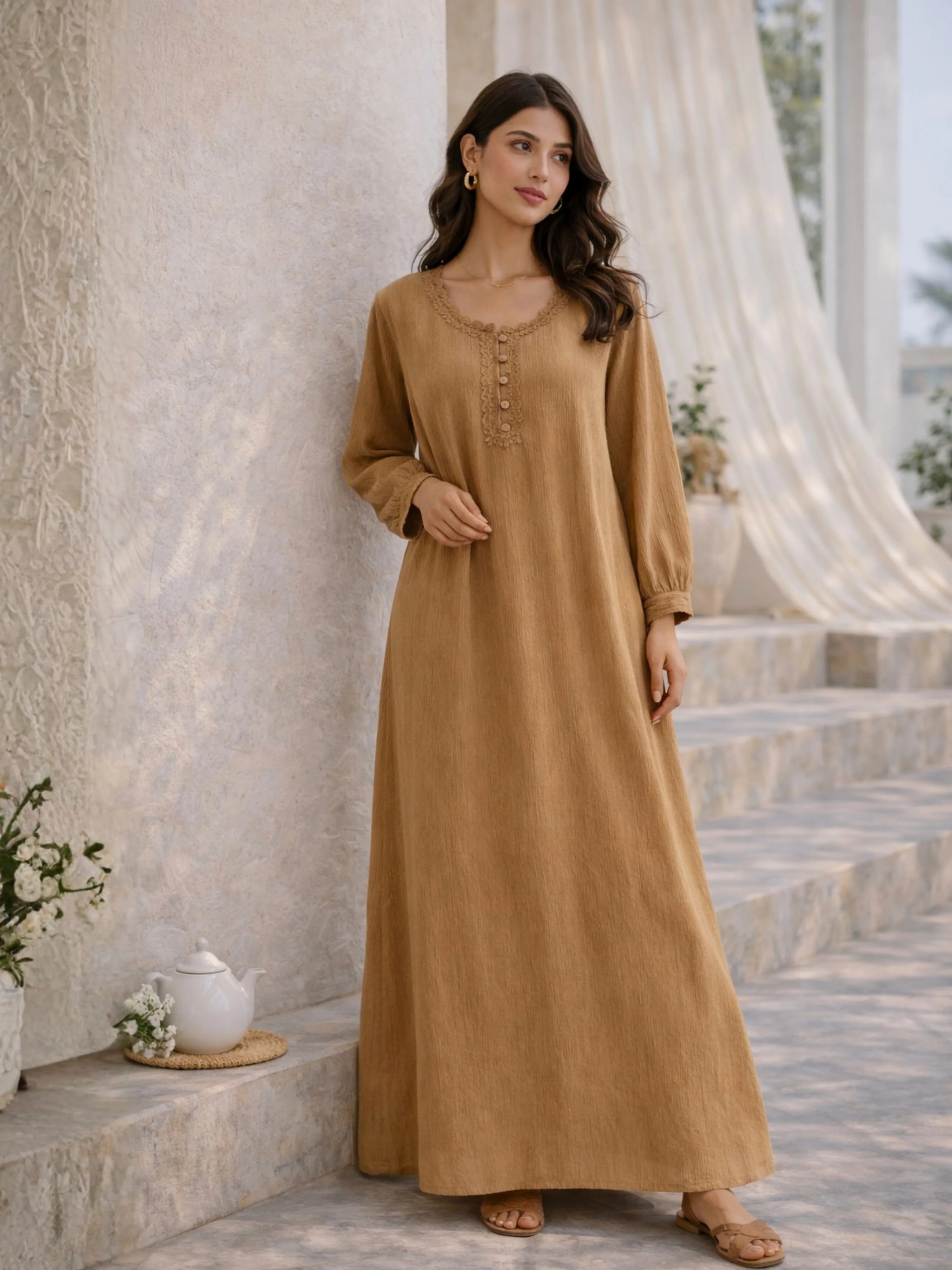 Cocoa Creme Soft Crepe Night Maxi - Image 3
