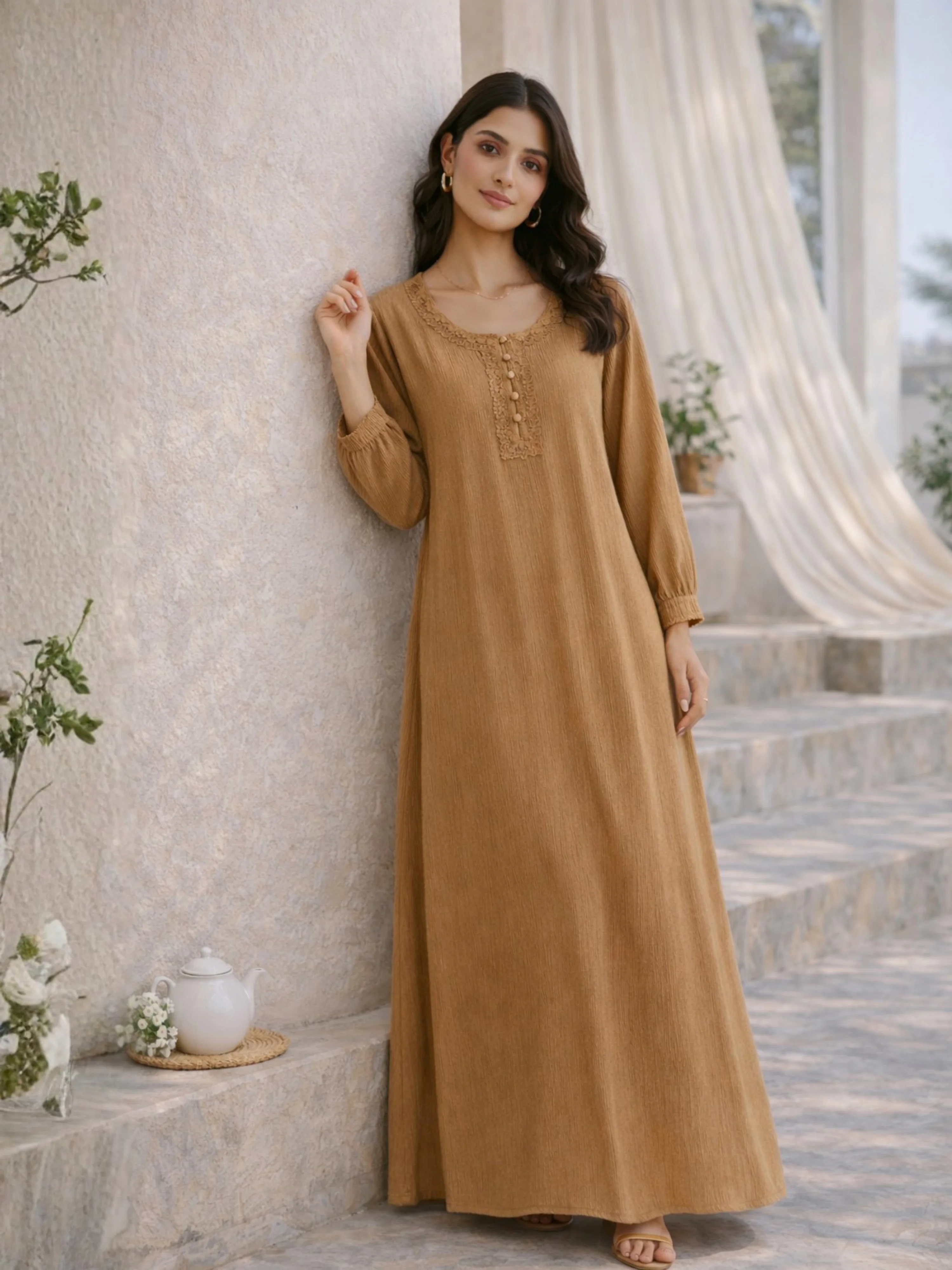 Cocoa Creme Soft Crepe Night Maxi - Image 4