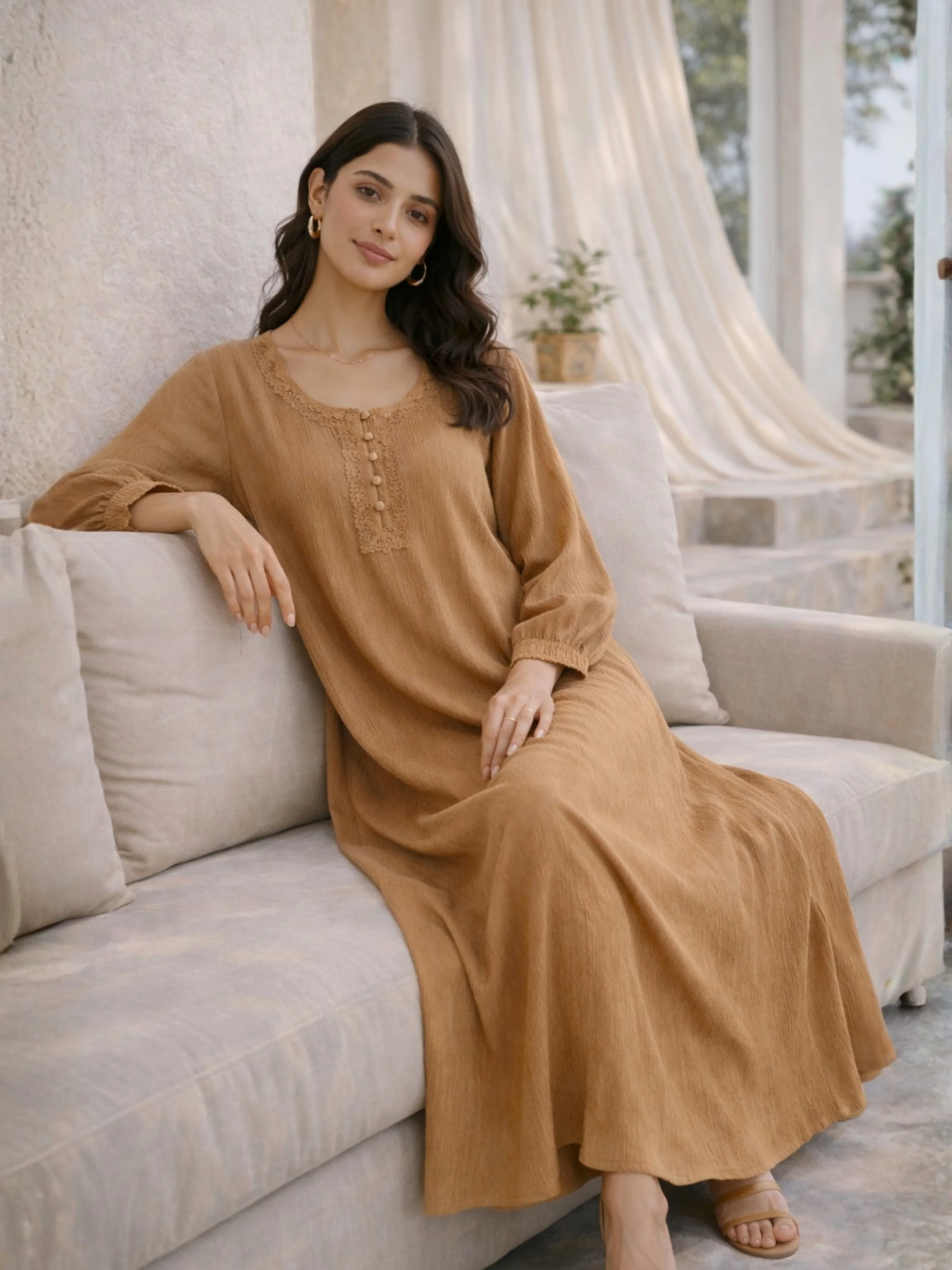 Cocoa Creme Soft Crepe Night Maxi - Image 6
