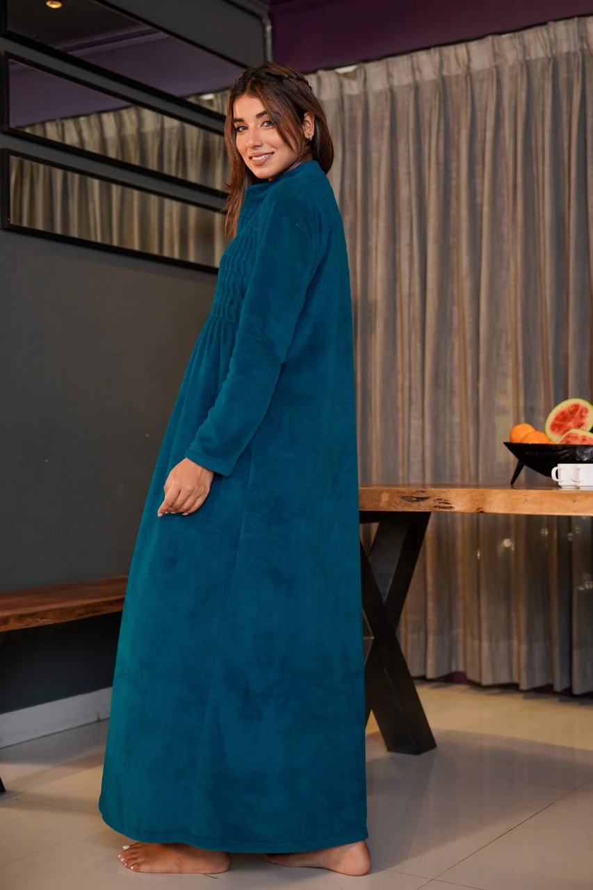 Super Soft Teal pleated Woollen Maxi - Image 3