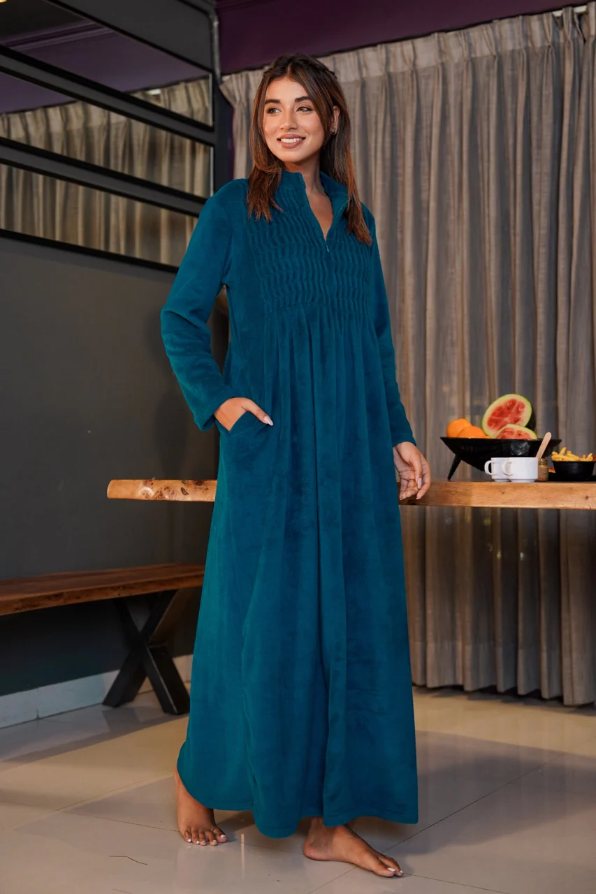 Super Soft Teal pleated Woollen Maxi - Image 5