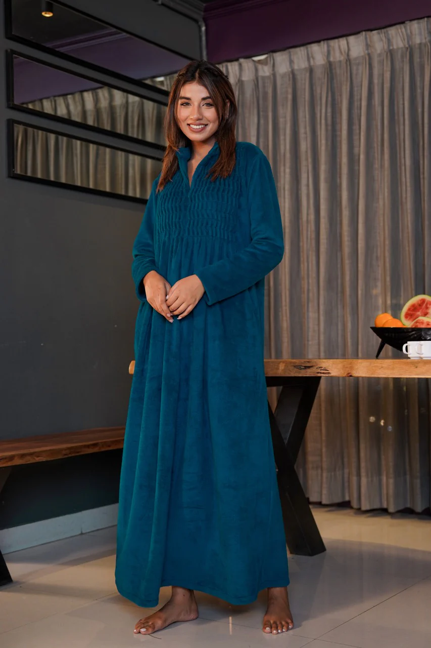 Super Soft Teal pleated Woollen Maxi - Image 6