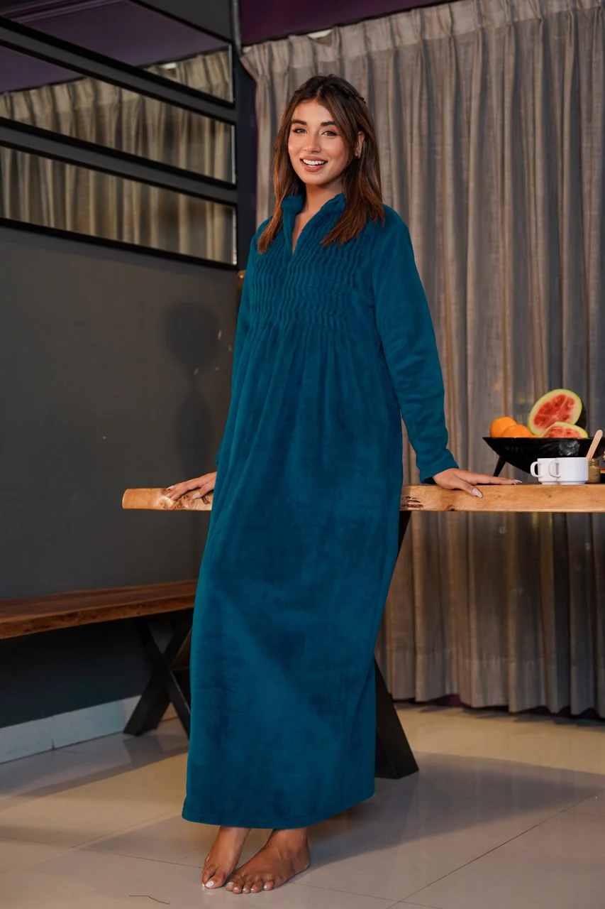 Super Soft Teal pleated Woollen Maxi - Image 7