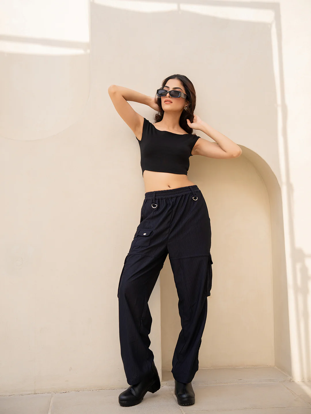 Corduroy Black Cargo Pants - Image 6