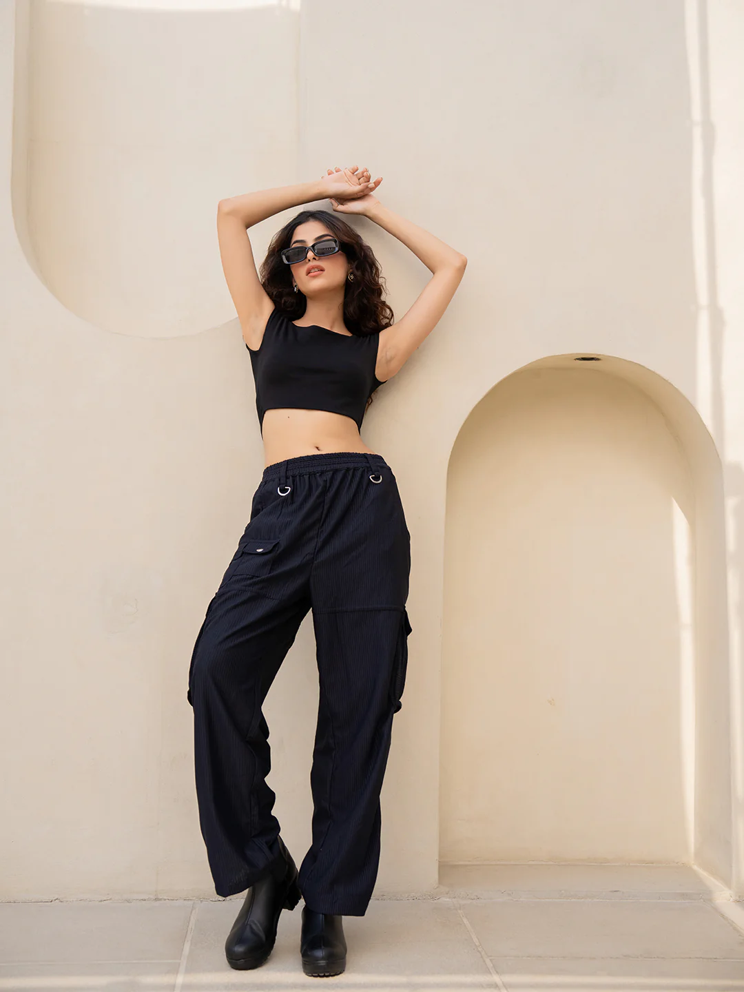 Corduroy Black Cargo Pants - Image 7