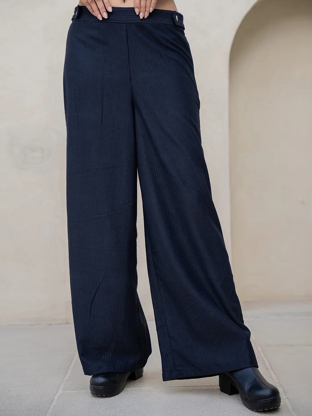 Corduroy Black High Waist Pants - Image 10