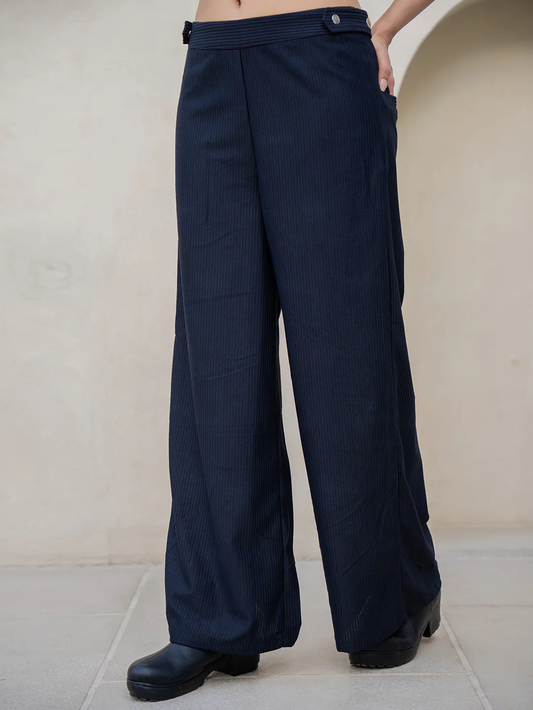 Corduroy Black High Waist Pants - Image 11