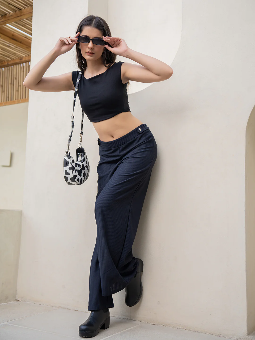 Corduroy Black High Waist Pants - Image 4