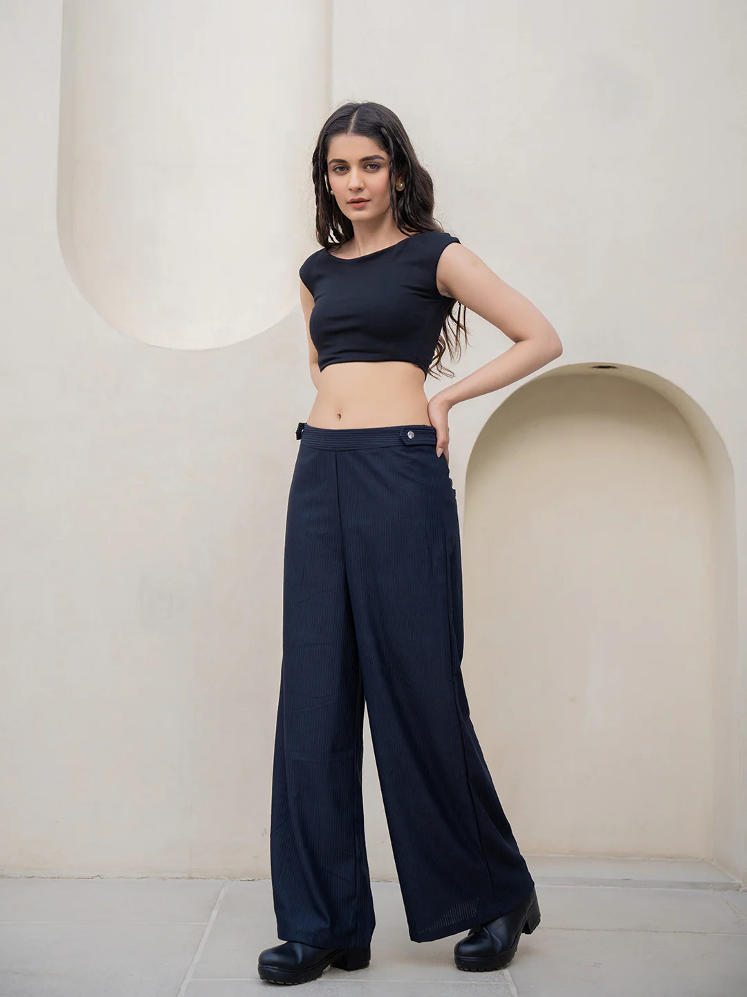 Corduroy Black High Waist Pants - Image 6