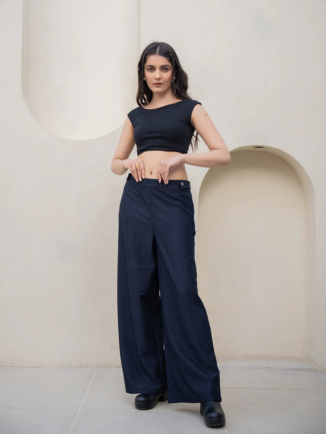 Corduroy Black High Waist Pants - Image 7