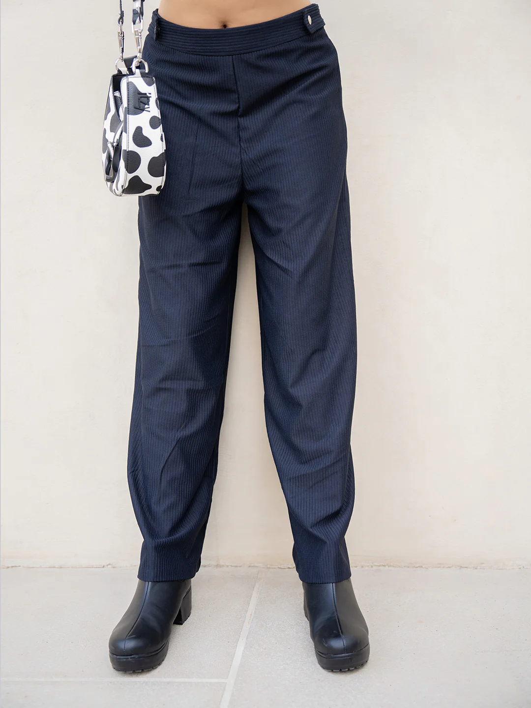 Corduroy Black High Waist Pants - Image 8