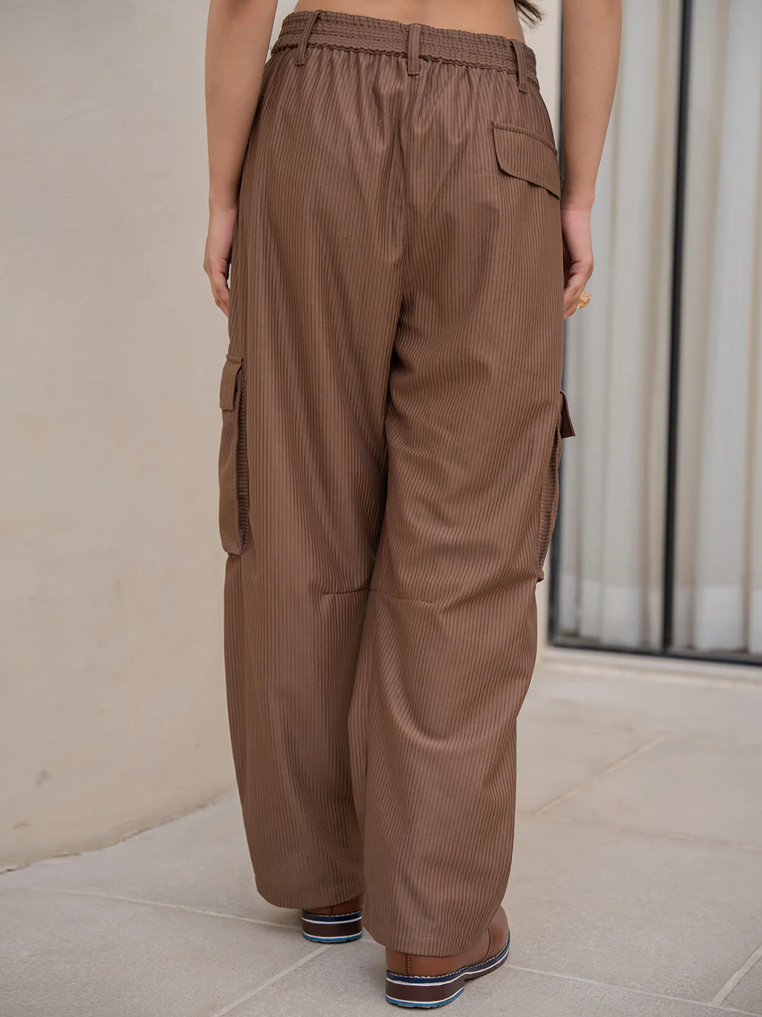 Corduroy Mocha Brown Cargo Pants - Image 3