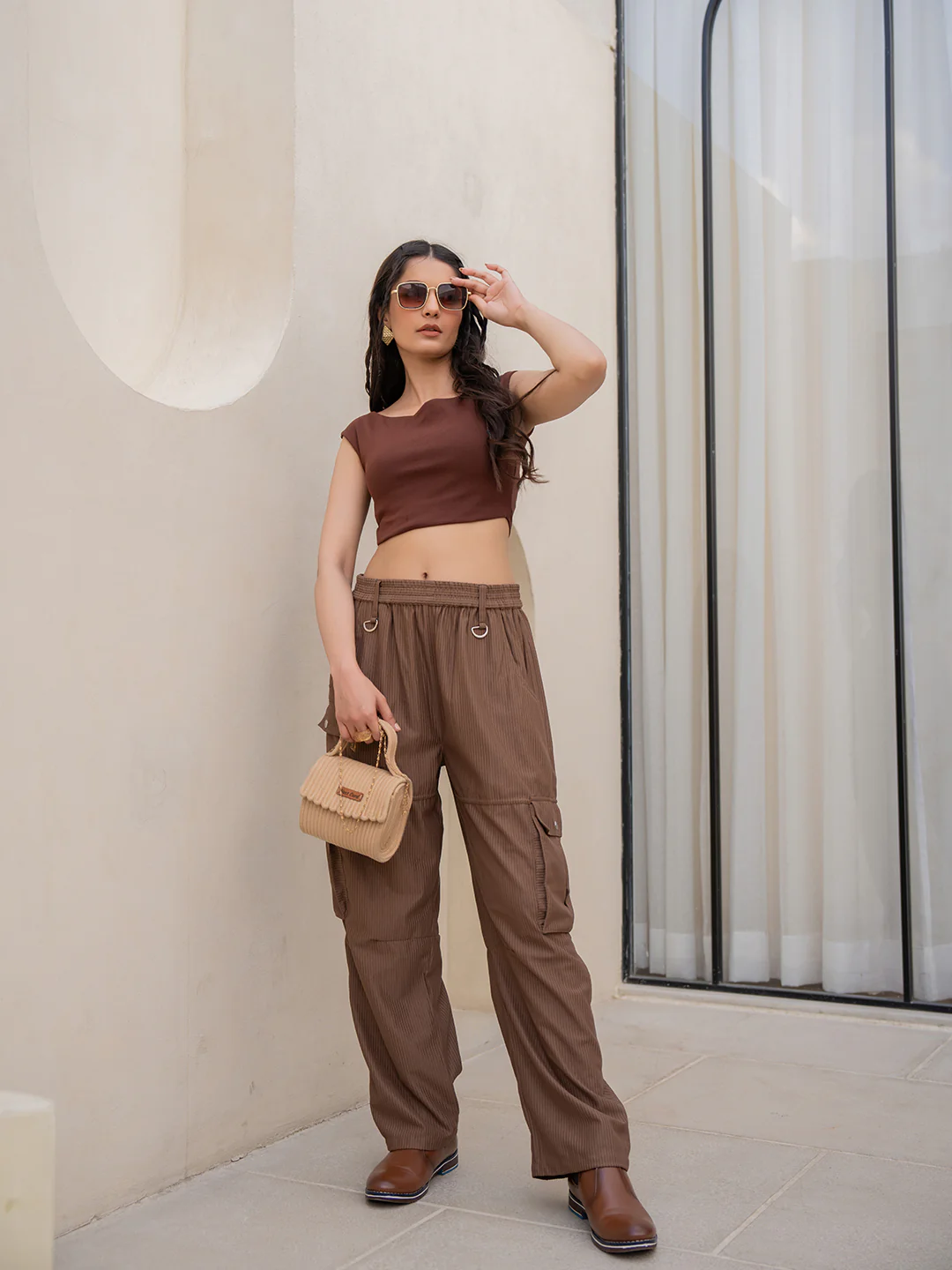 Corduroy Mocha Brown Cargo Pants - Image 5
