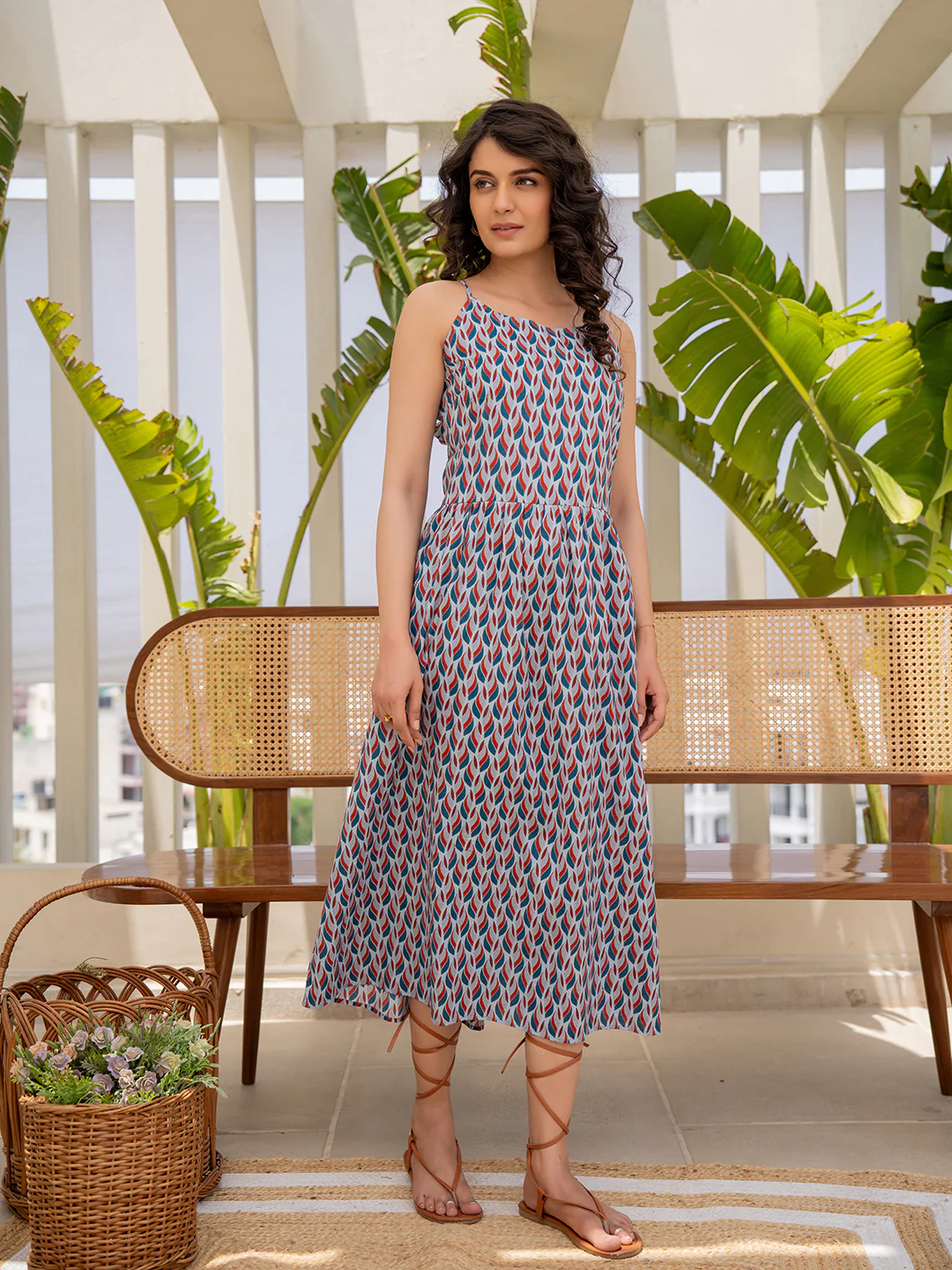 Crimson Kissed Blue Back Tie Dress - Image 5