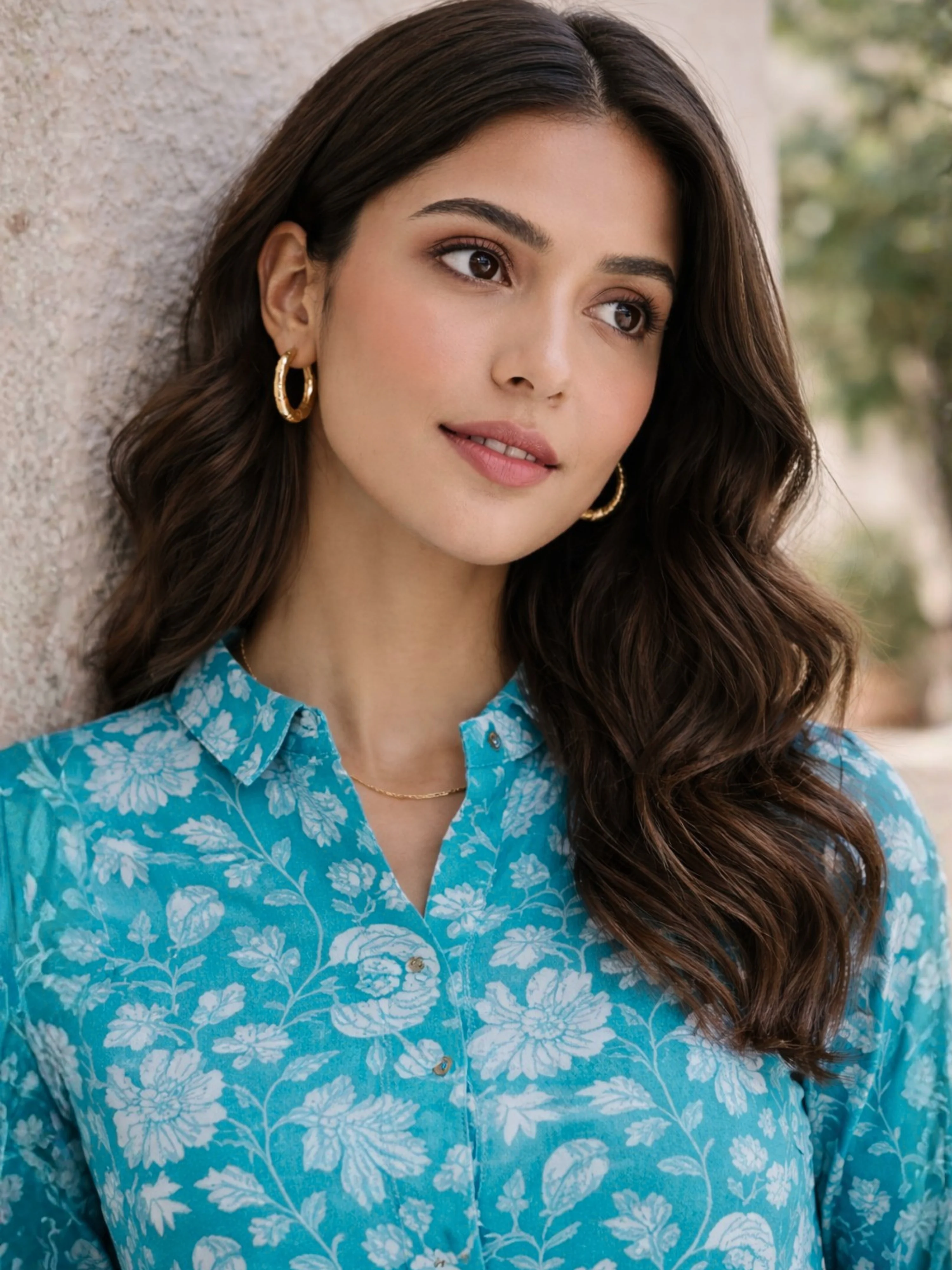 Cyan Pure Cotton Collar Neck Co-ord set - Image 2