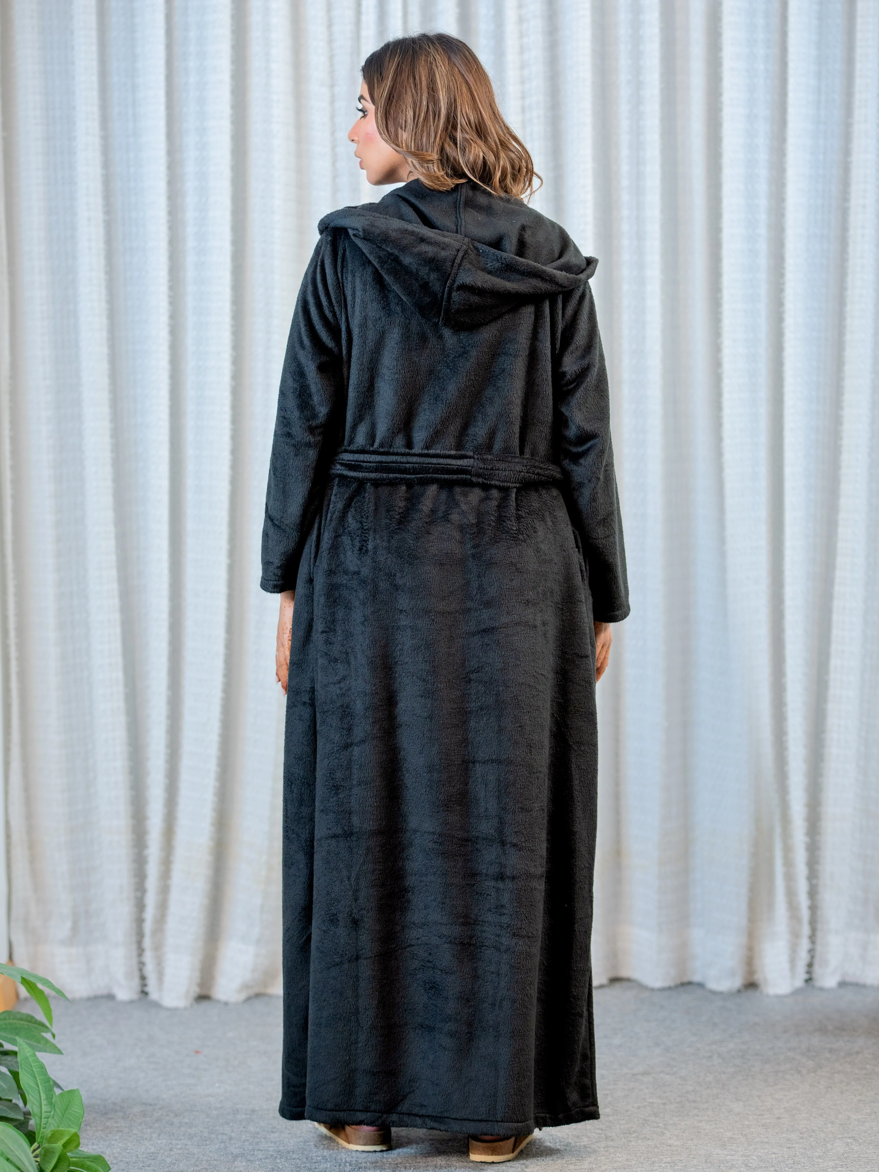 Dark Grey Super Soft Woollen 3 Piece Robe Set - Image 10