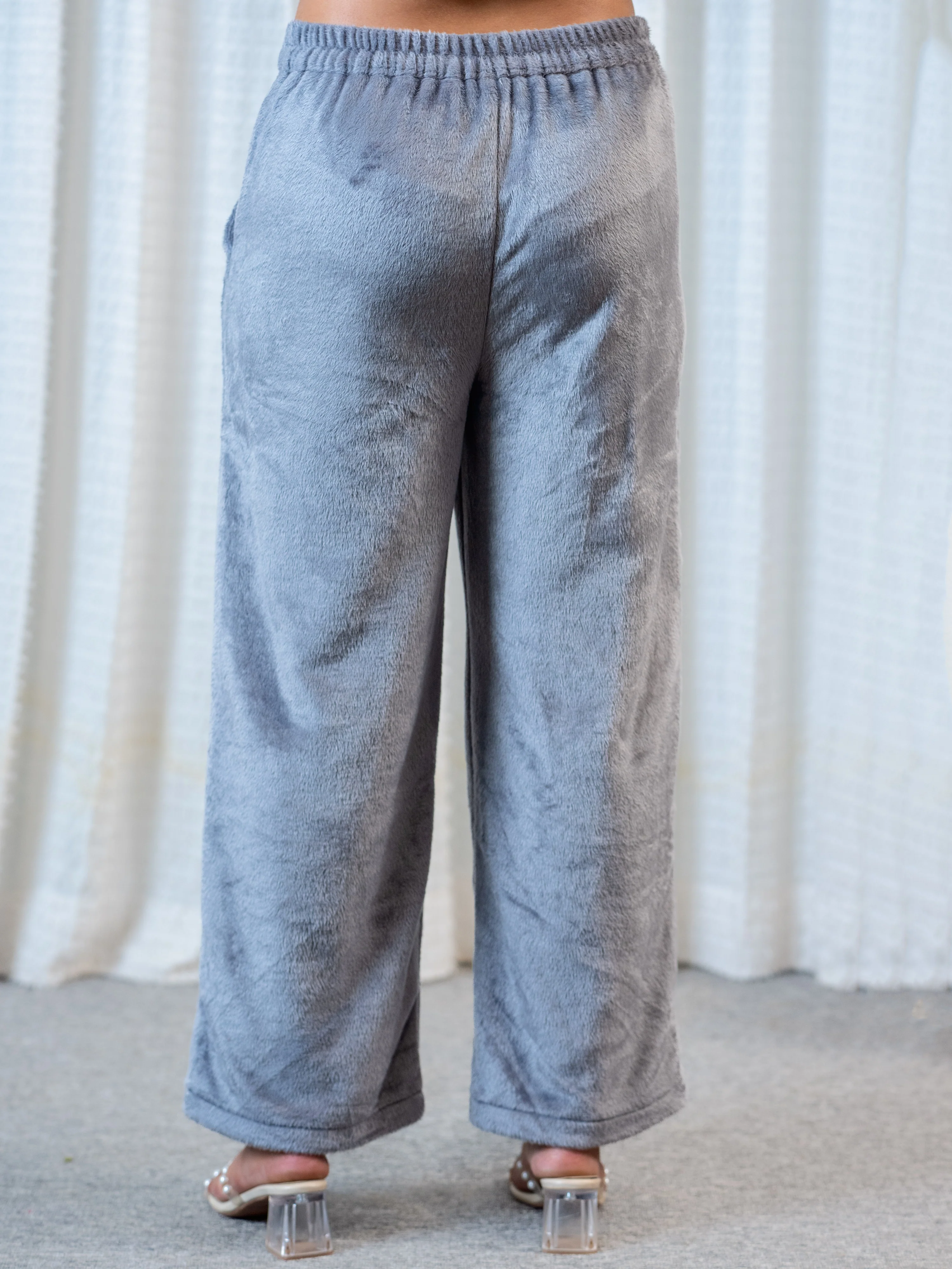 Dark Grey Super Soft Woollen Contrast Shrug Set - Image 10