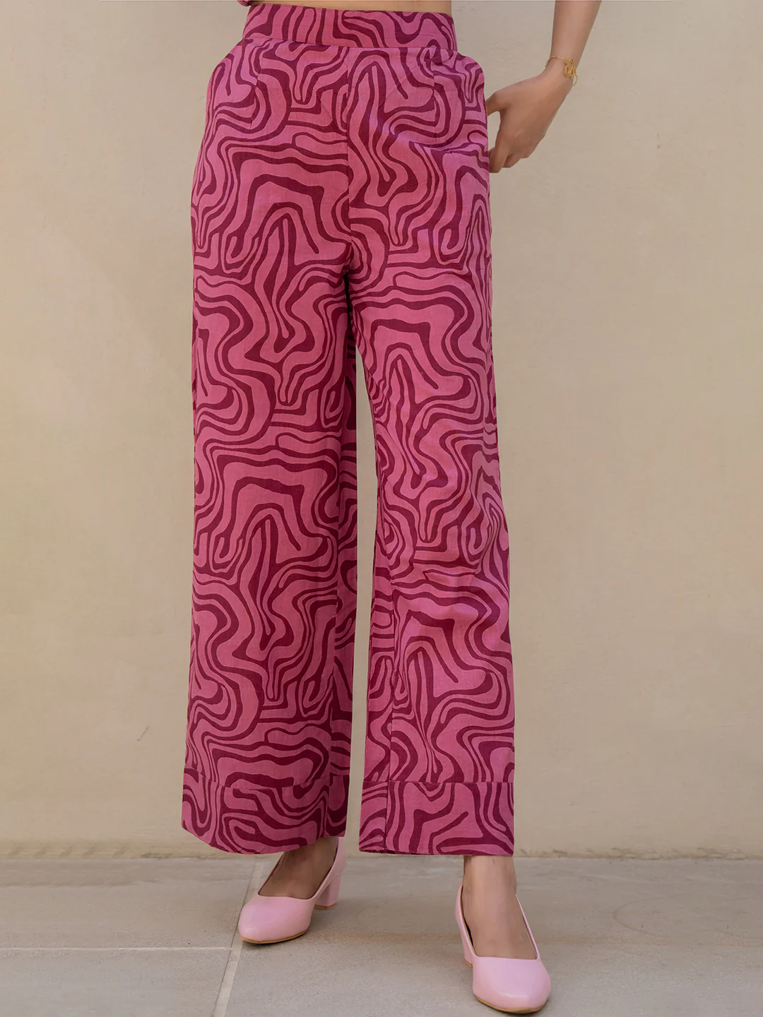 Fluid Wave Mulberry Haze Magenta Co-Ord Set - Image 10