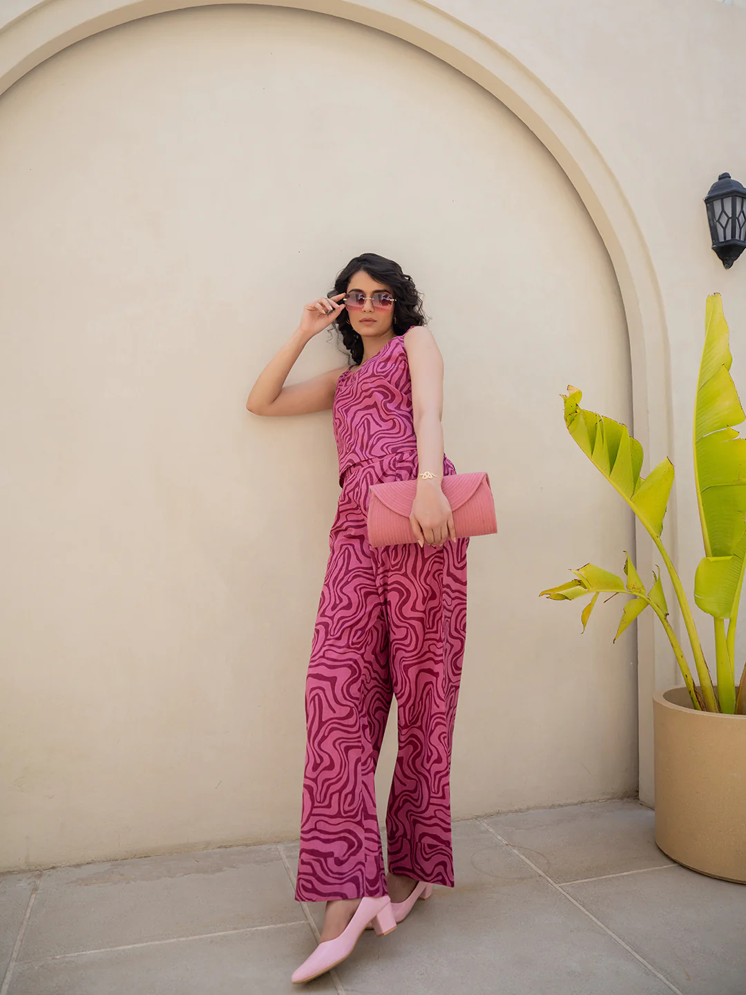 Fluid Wave Mulberry Haze Magenta Co-Ord Set - Image 17