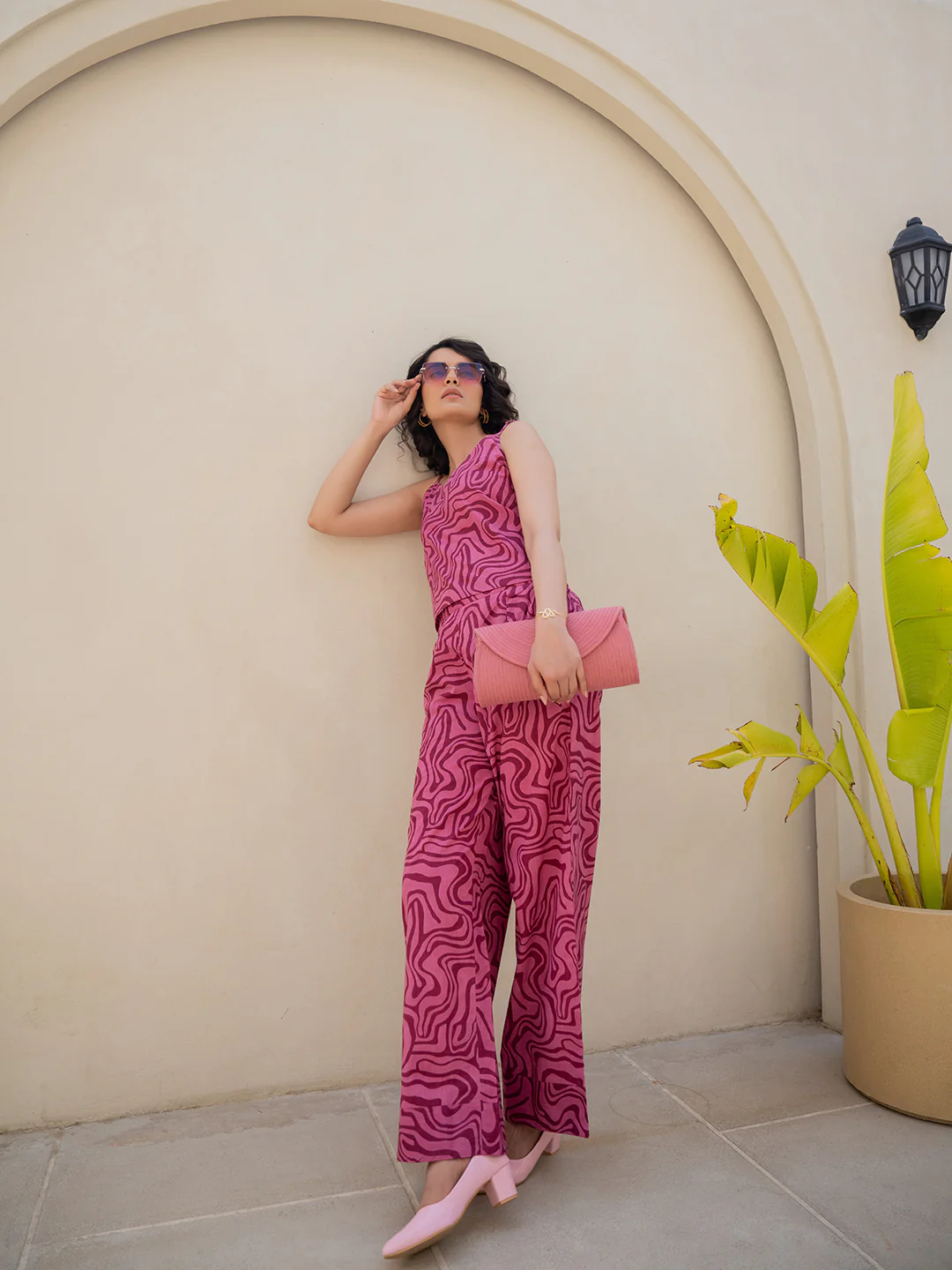 Fluid Wave Mulberry Haze Magenta Co-Ord Set - Image 18