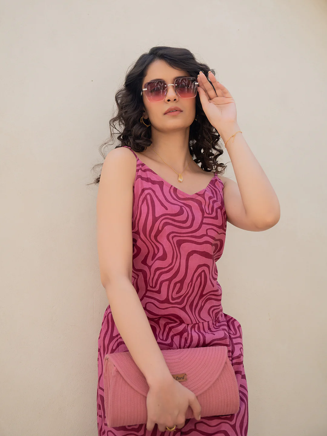 Fluid Wave Mulberry Haze Magenta Co-Ord Set - Image 19