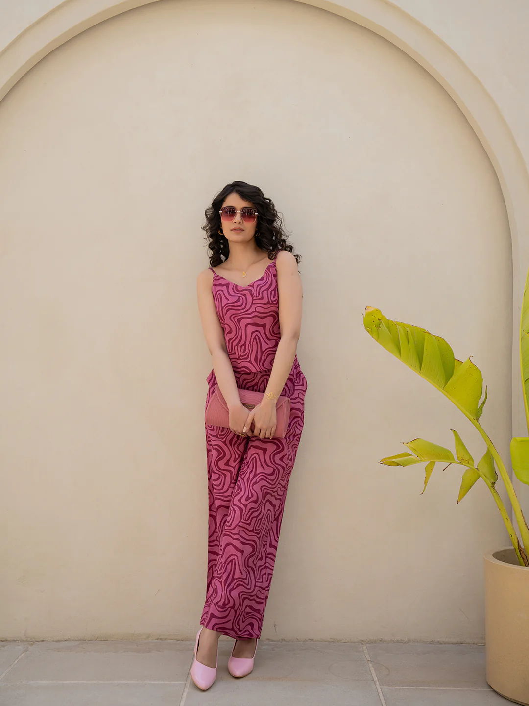 Fluid Wave Mulberry Haze Magenta Co-Ord Set - Image 20