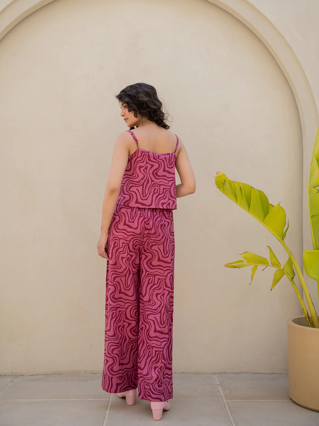 Fluid Wave Mulberry Haze Magenta Co-Ord Set - Image 4