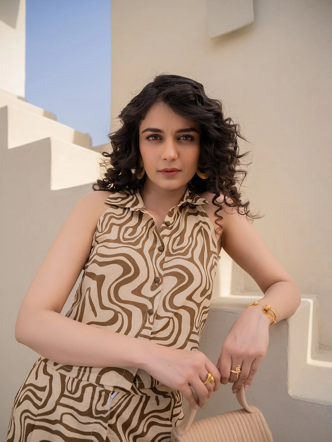 Fluid Wave Sweet Coca Brown Co-Ord Set - Image 2