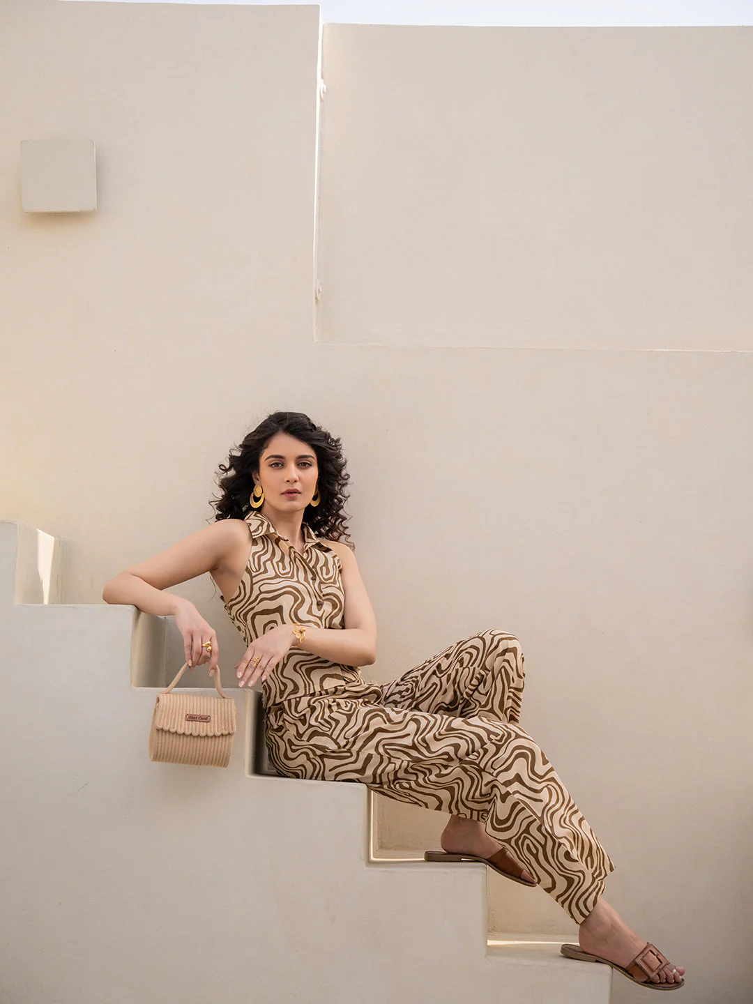 Fluid Wave Sweet Coca Brown Pant - Image 3