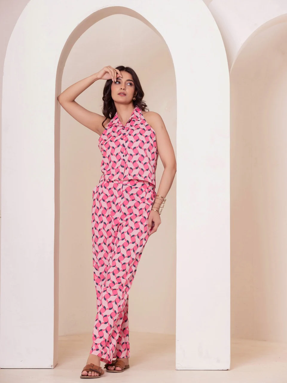 Geometrical Pink Grey Co-Ord Set - Image 3