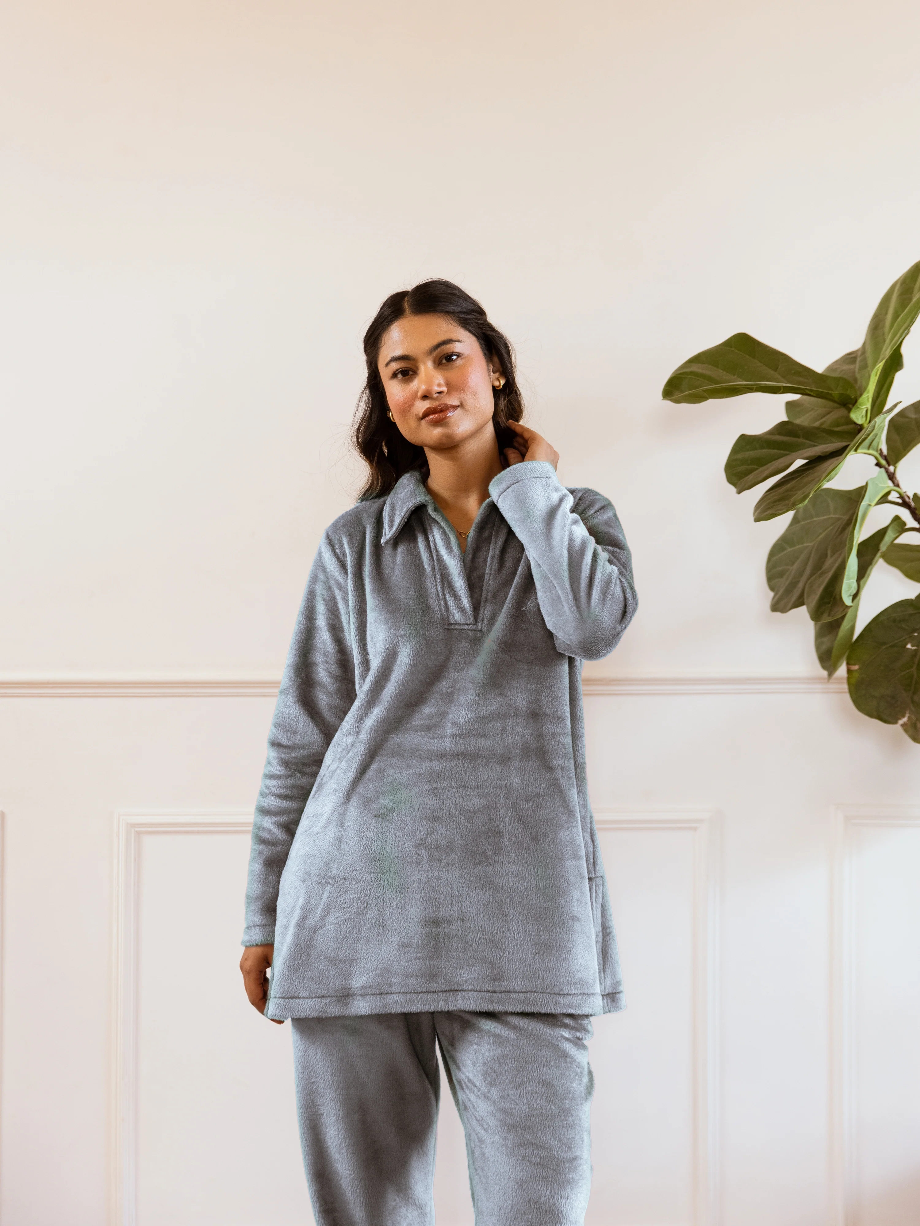 Grey Super Soft Woollen Collar Set - Image 10