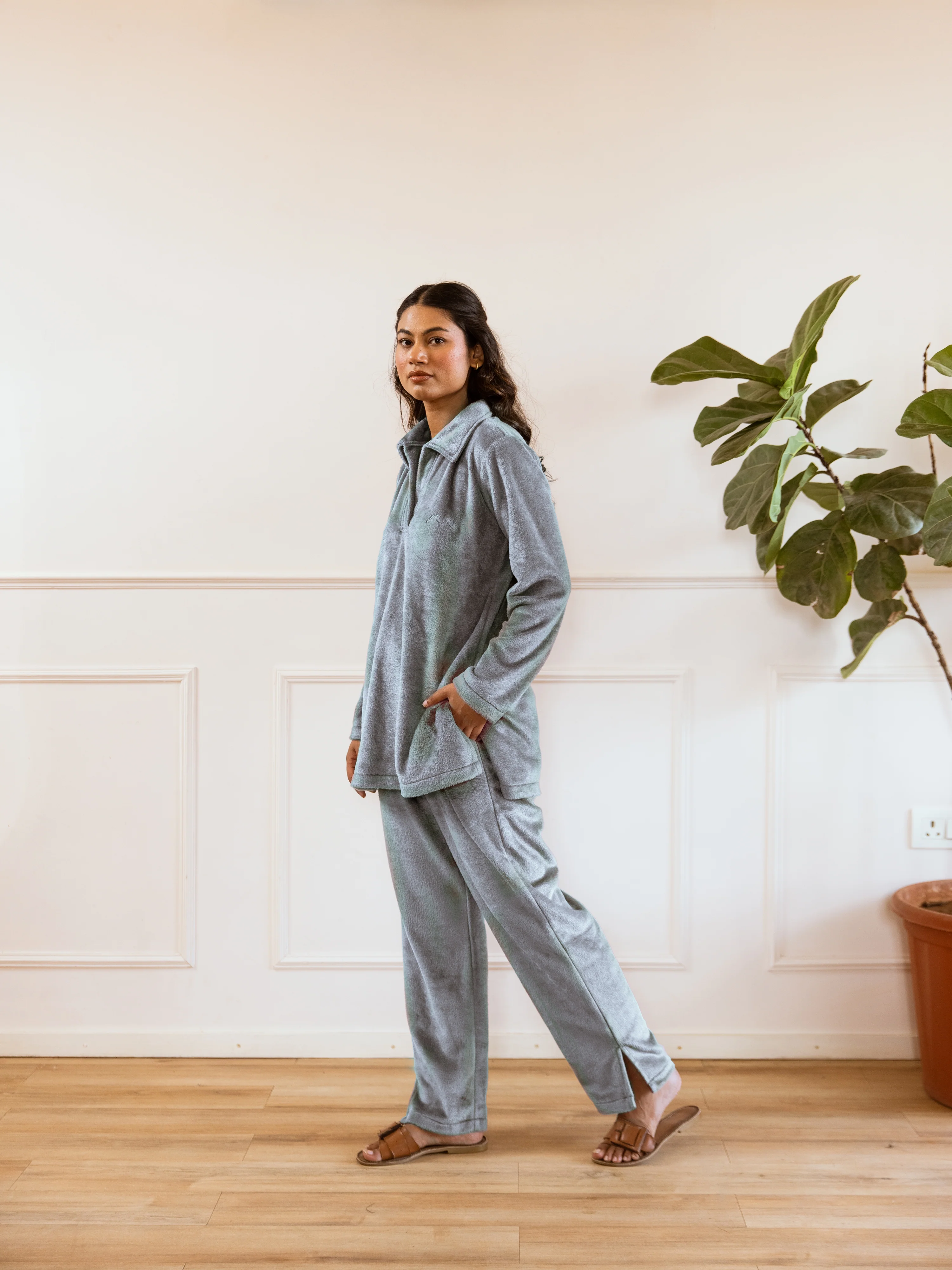 Grey Super Soft Woollen Collar Set - Image 5