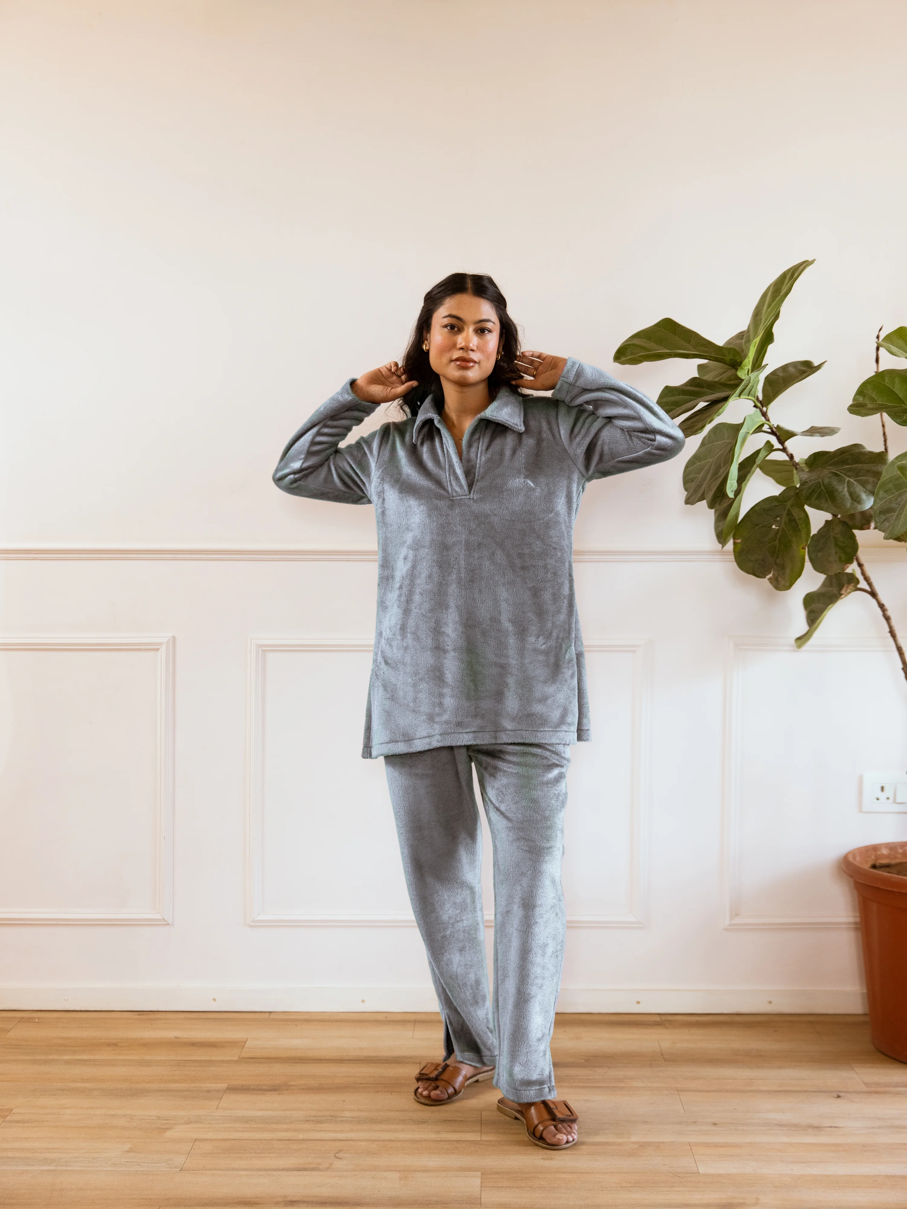 Grey Super Soft Woollen Collar Set - Image 6
