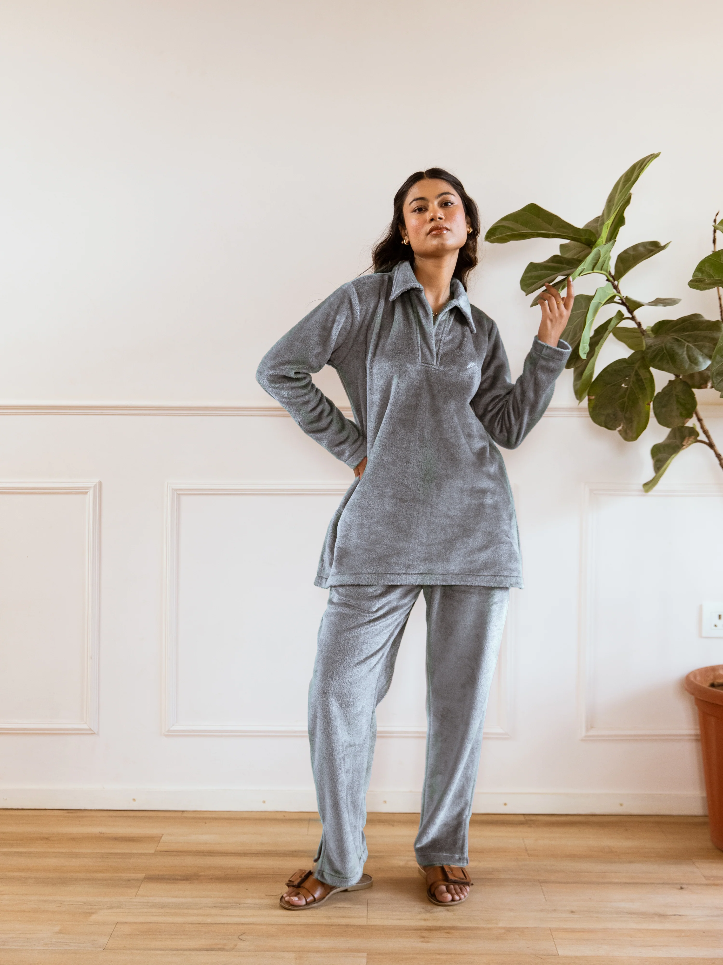 Grey Super Soft Woollen Collar Set - Image 7