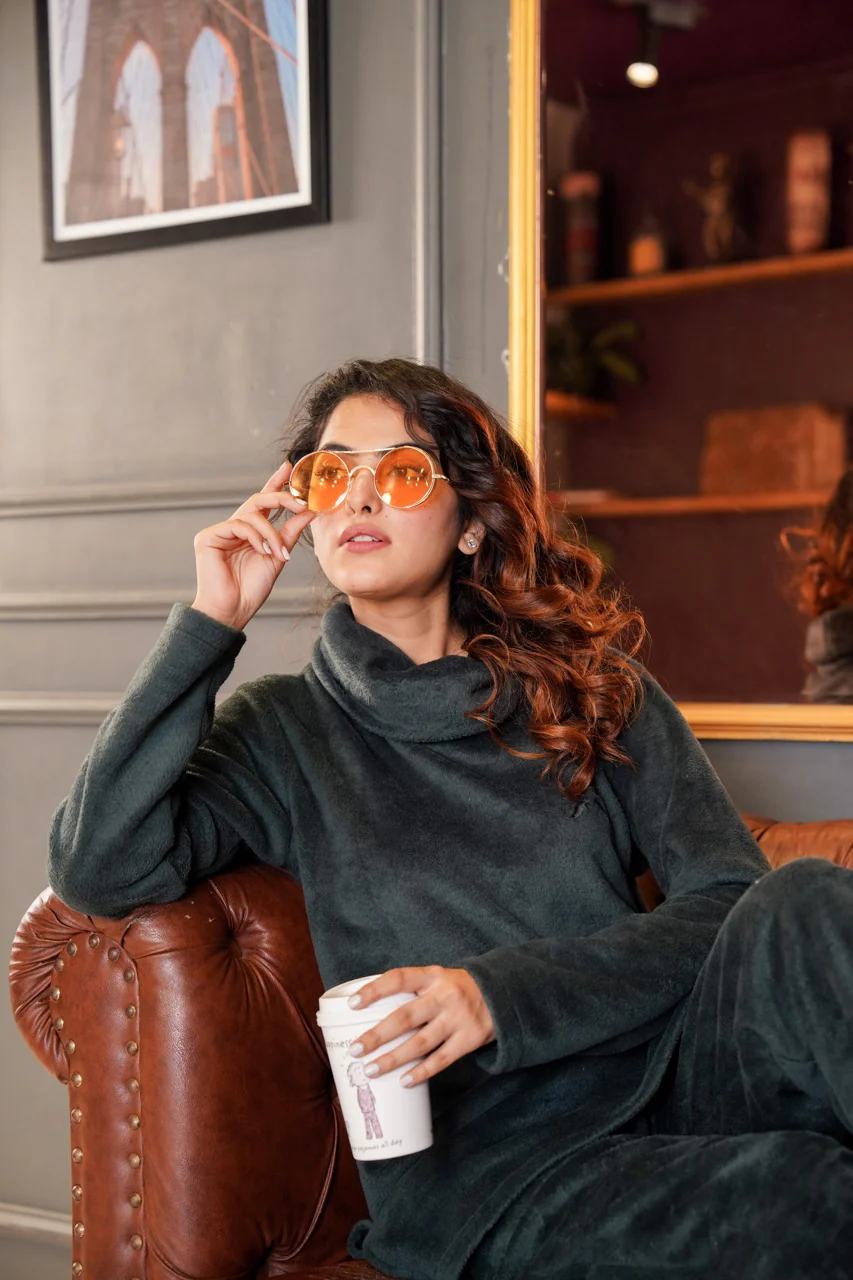High Neck Super Soft Emerald Woollen Set - Image 16