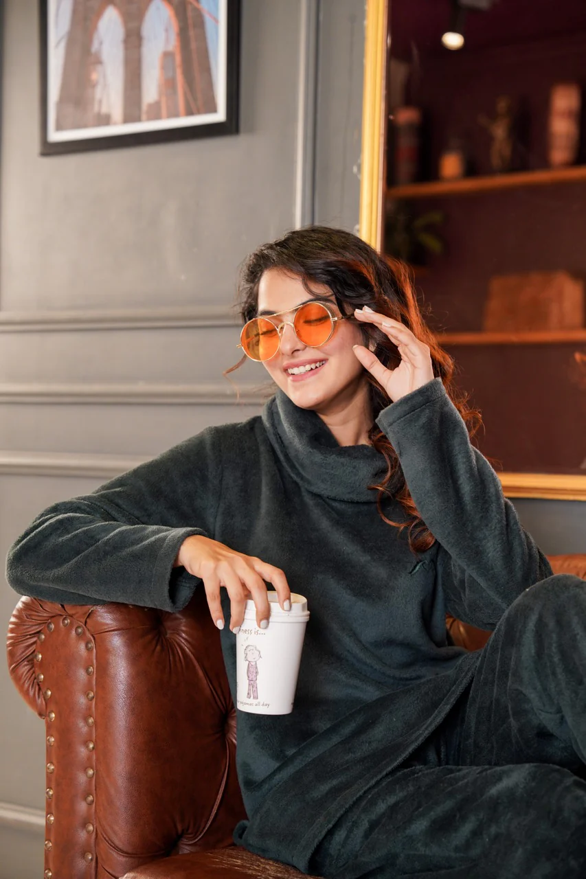 High Neck Super Soft Emerald Woollen Set - Image 2